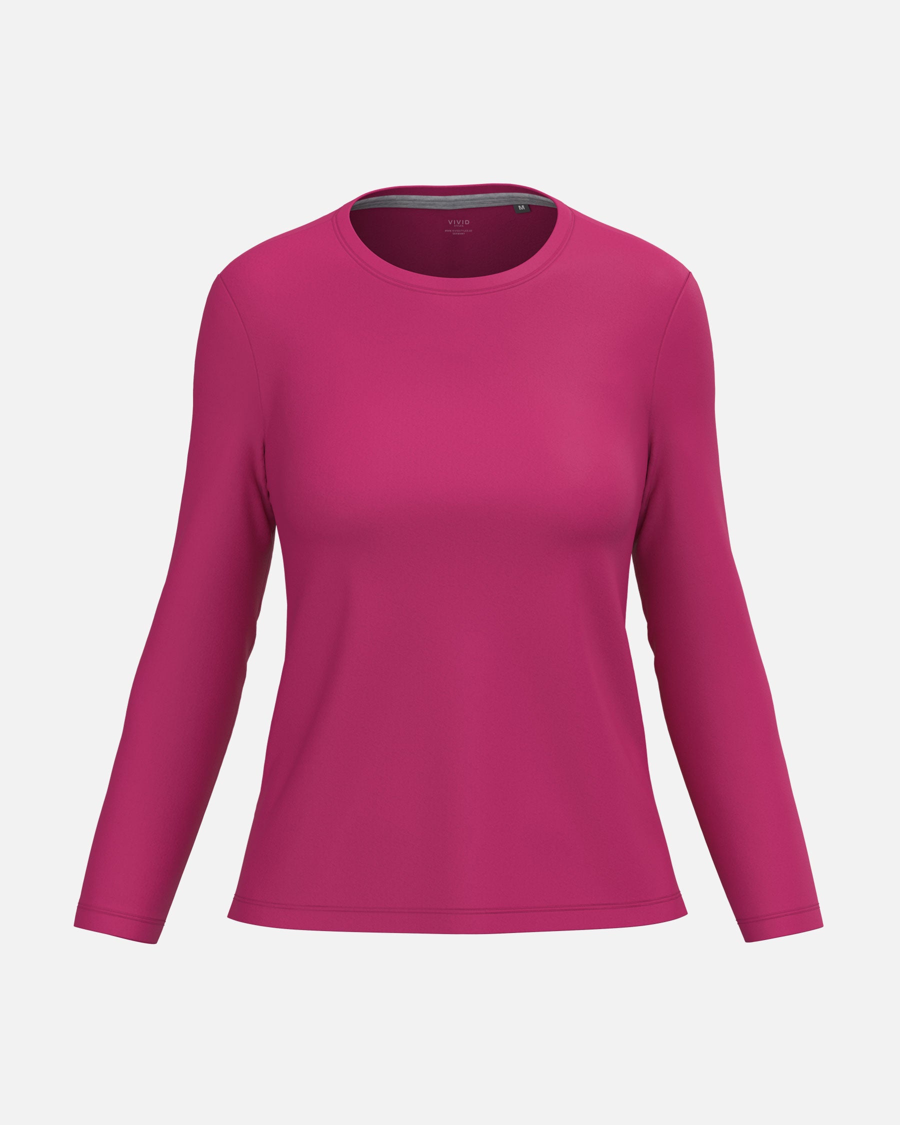 Klassisches Damen Langarmshirt Hot Pink von VIVID