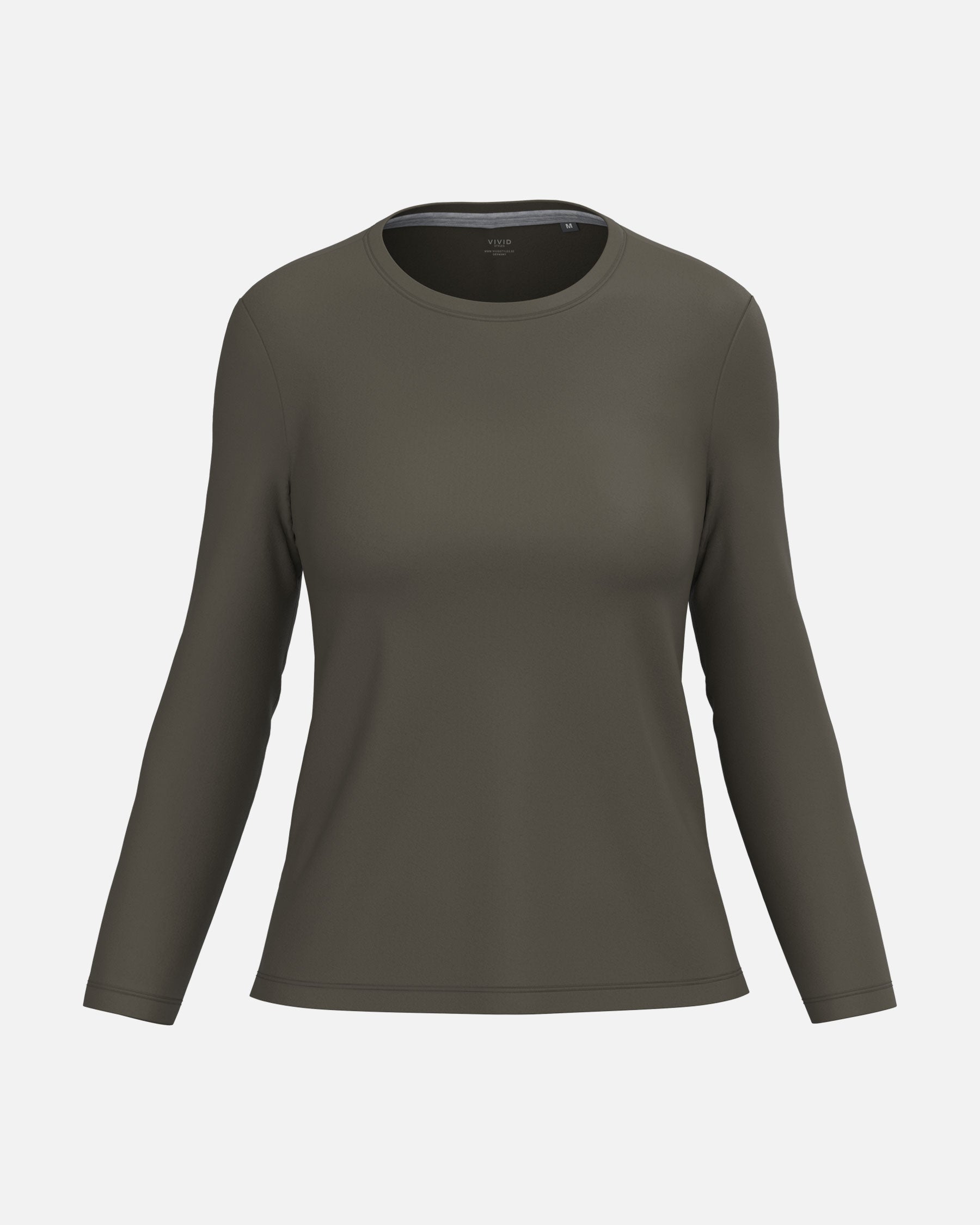Klassisches Damen Langarmshirt Khaki von VIVID