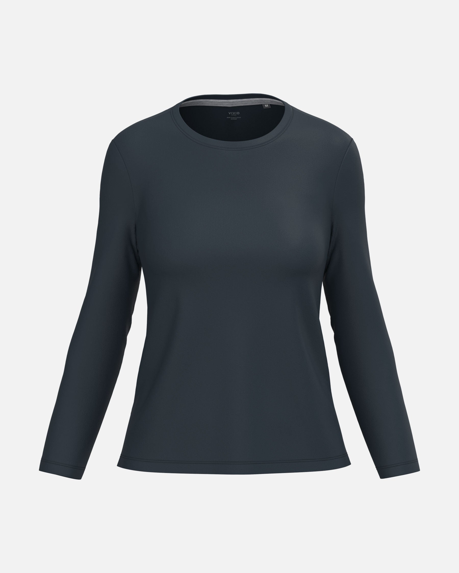 Klassisches Damen Langarmshirt Navy Blue von VIVID