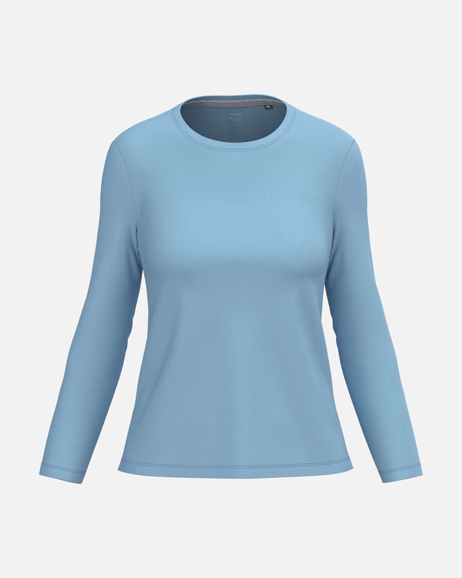 Klassisches Damen Langarmshirt Sky Blue von VIVID
