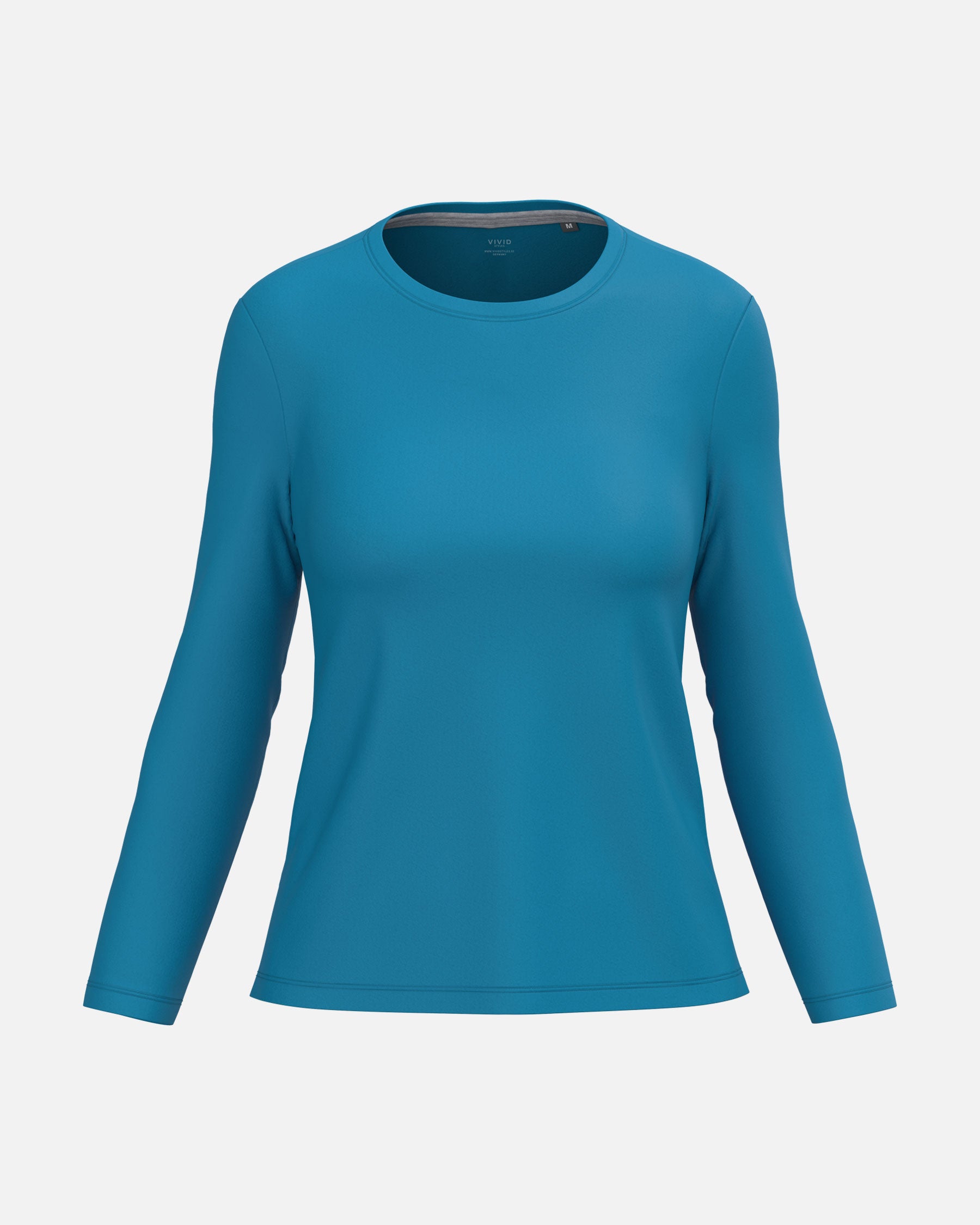 Klassisches Damen Langarmshirt Tropical Blue von VIVID