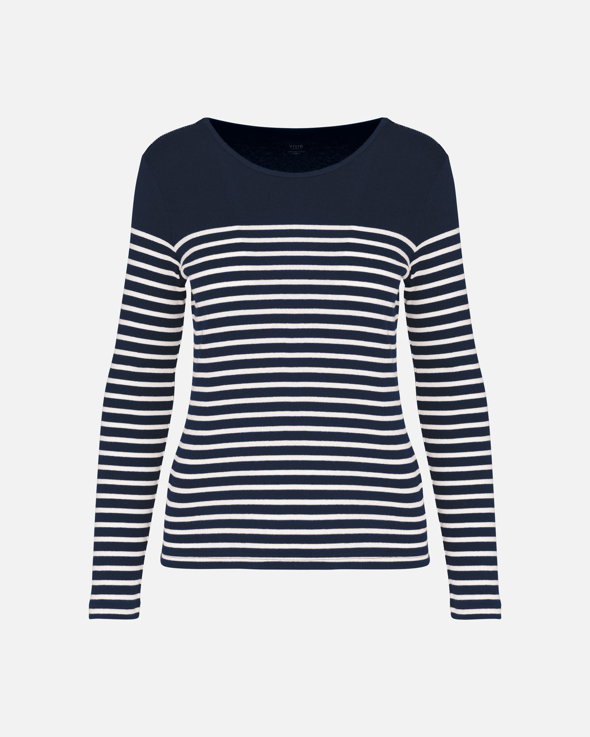 Damen Langarmshirt im Marine-Look Navy-White Stripes von VIVID