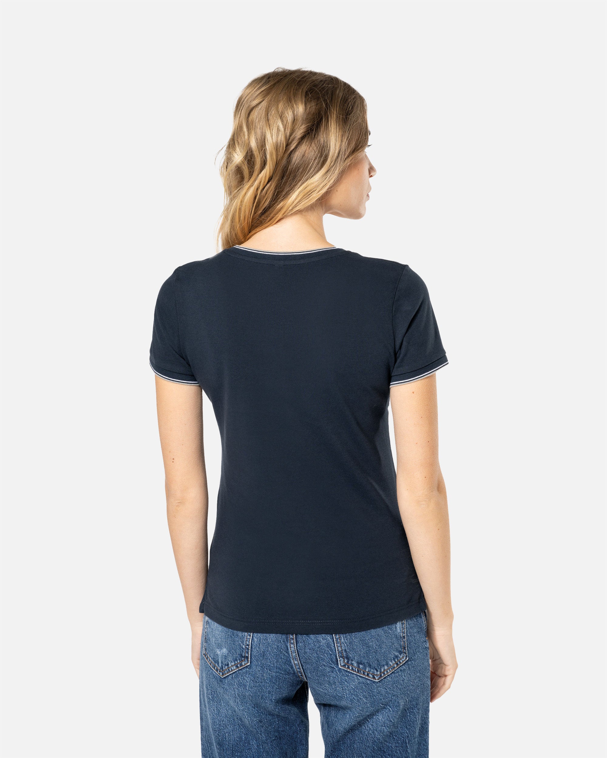 Damen Piqué T-Shirt mit V-Ausschnitt von VIVID