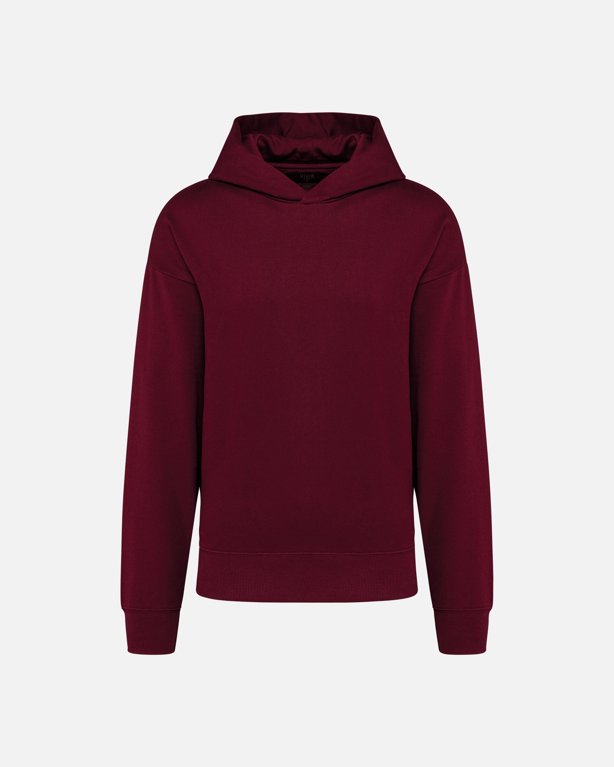 Übergroßes Molton Unisex Kapuzensweatshirt Burgundy von VIVID