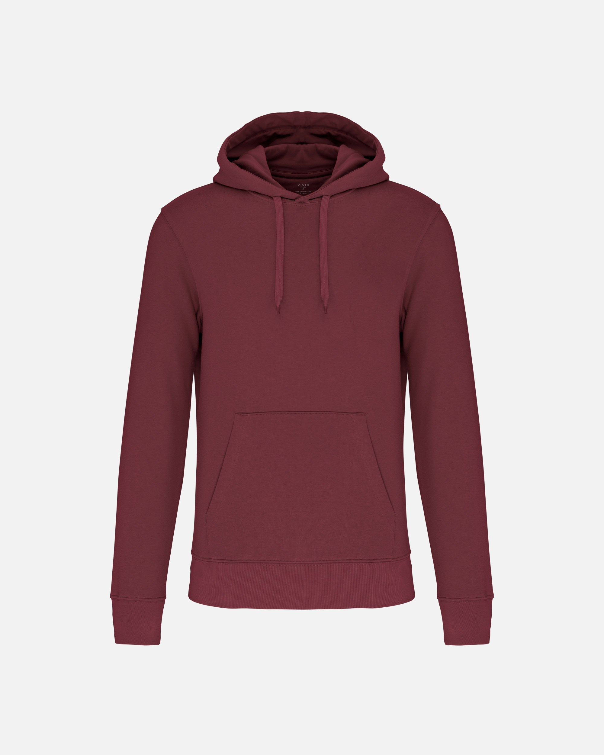 Klassisches Herren Kapuzensweatshirt Burgundy von VIVID