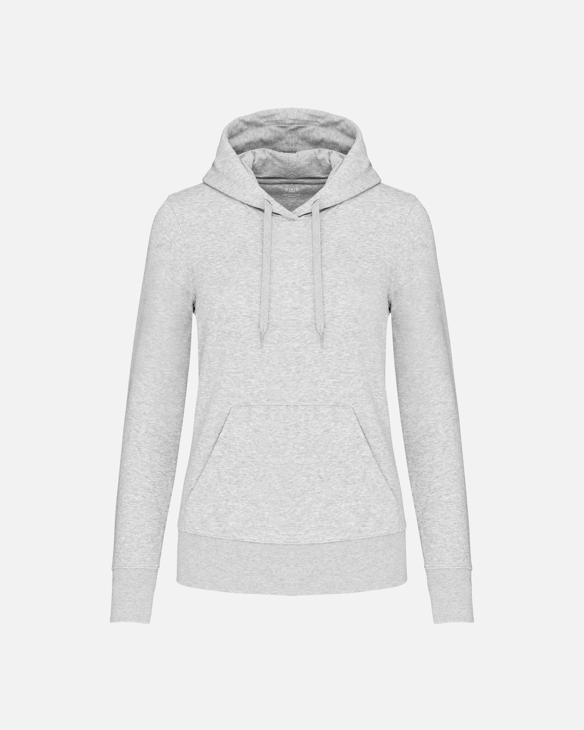 Klassisches Damen Kapuzensweatshirt Ash Heather von VIVID