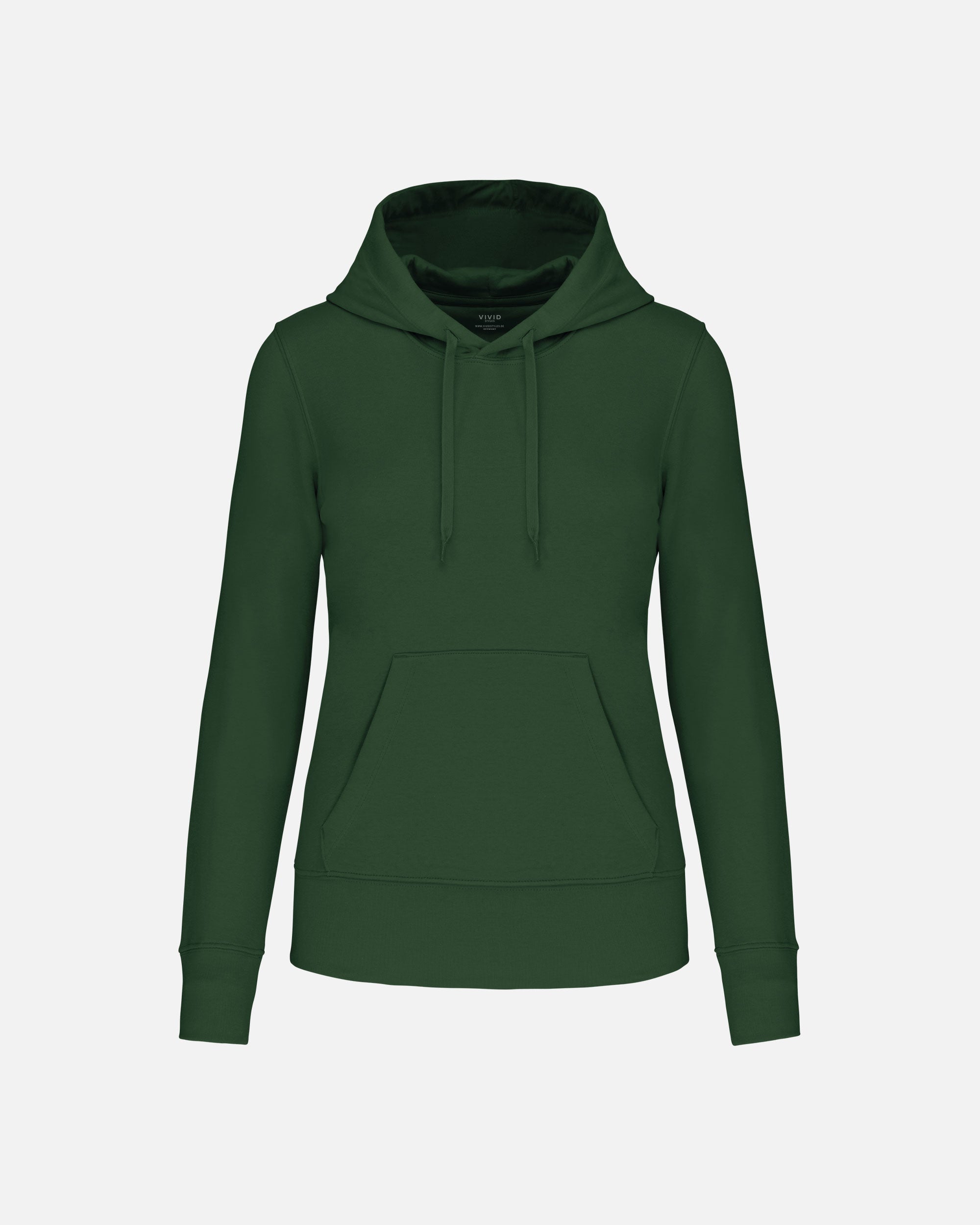 Klassisches Damen Kapuzensweatshirt Forest Green von VIVID