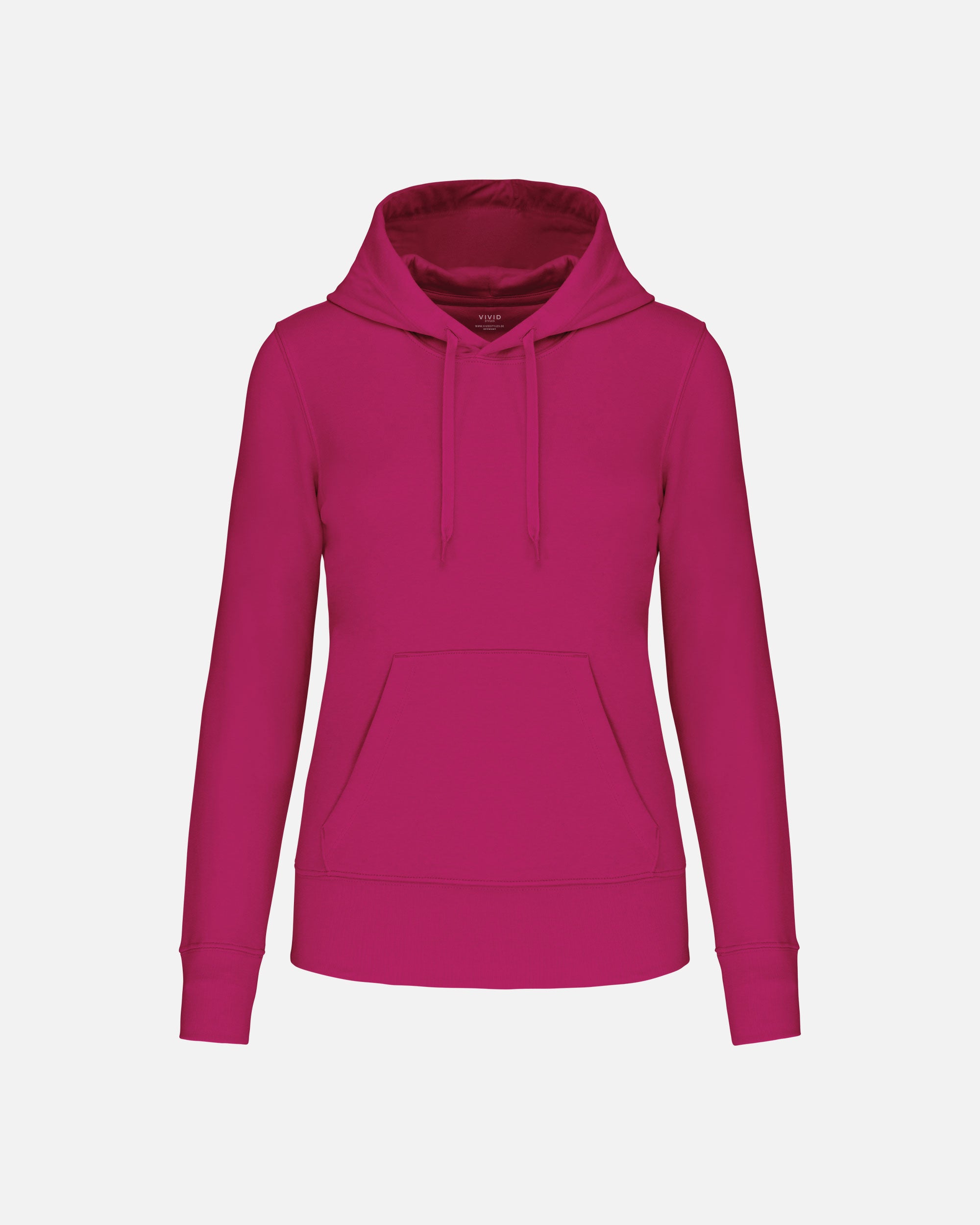 Klassisches Damen Kapuzensweatshirt Hot Pink von VIVID