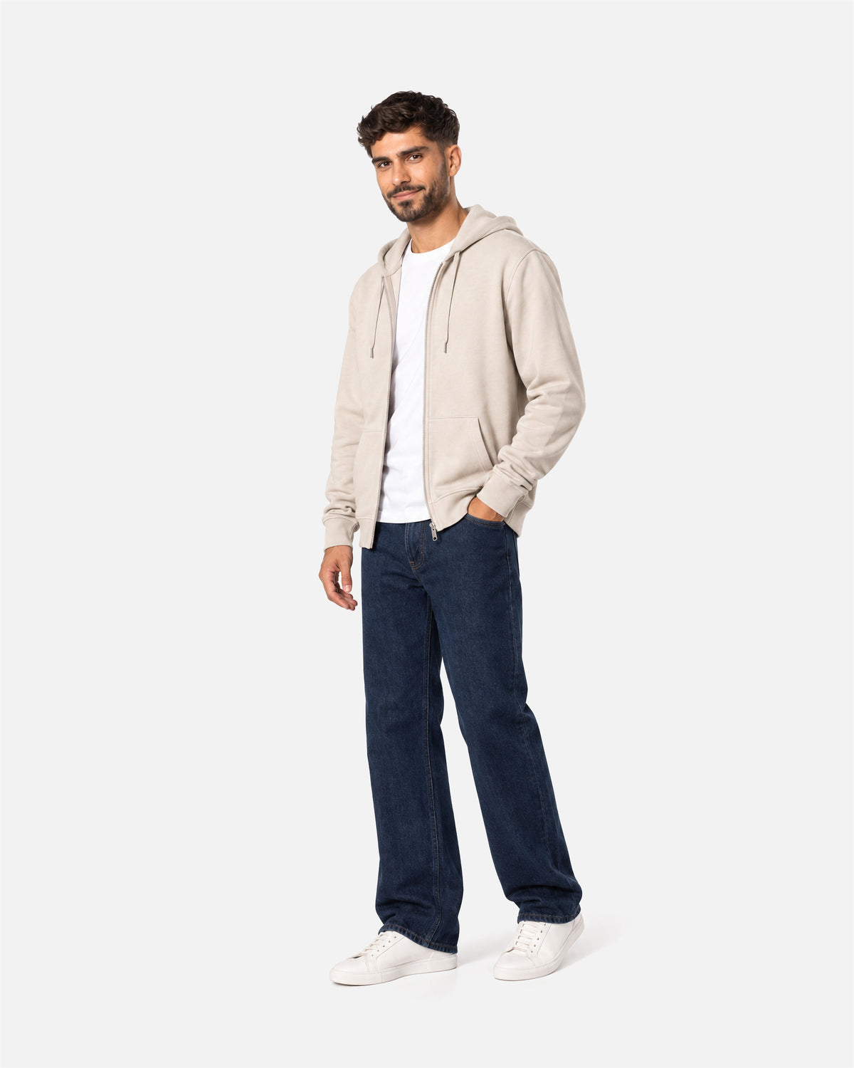 Klassisches Herren Zip Kapuzensweatshirt von VIVID