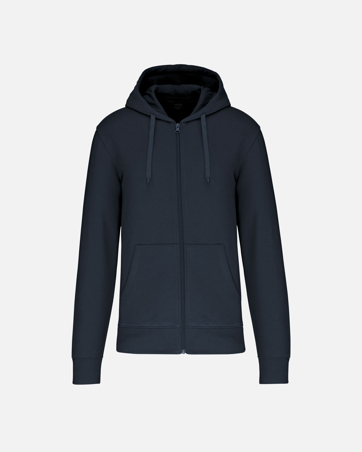 Klassisches Herren Zip Kapuzensweatshirt Navy Blue von VIVID