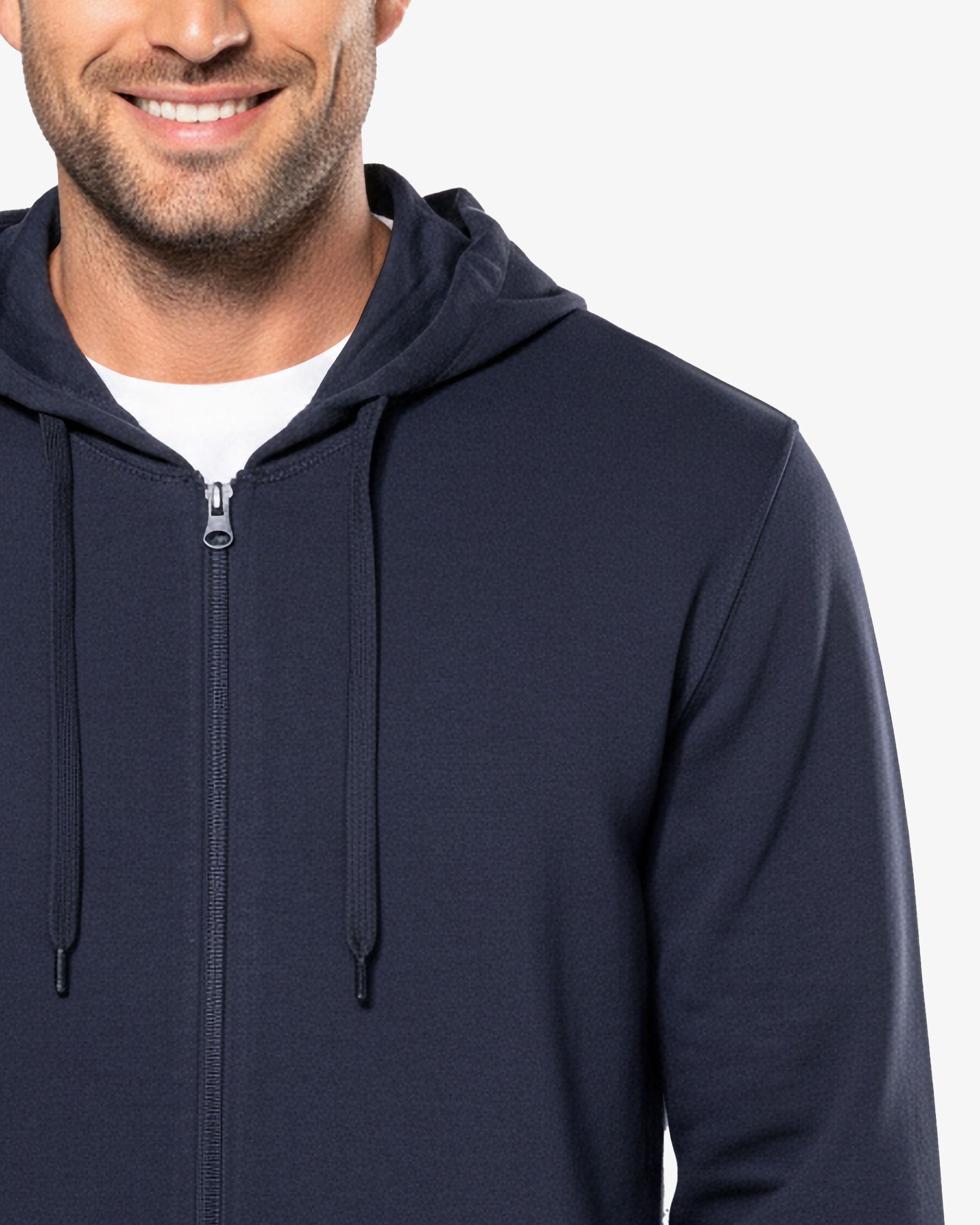 Klassisches Herren Zip Kapuzensweatshirt von VIVID