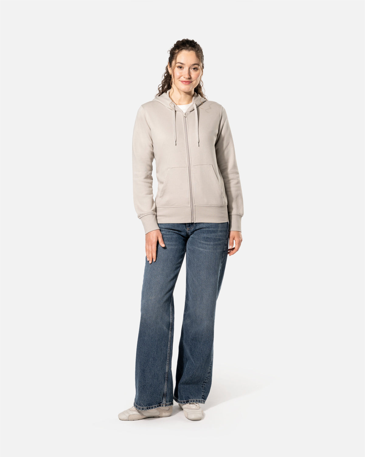 Klassisches Damen Zip Kapuzensweatshirt von VIVID