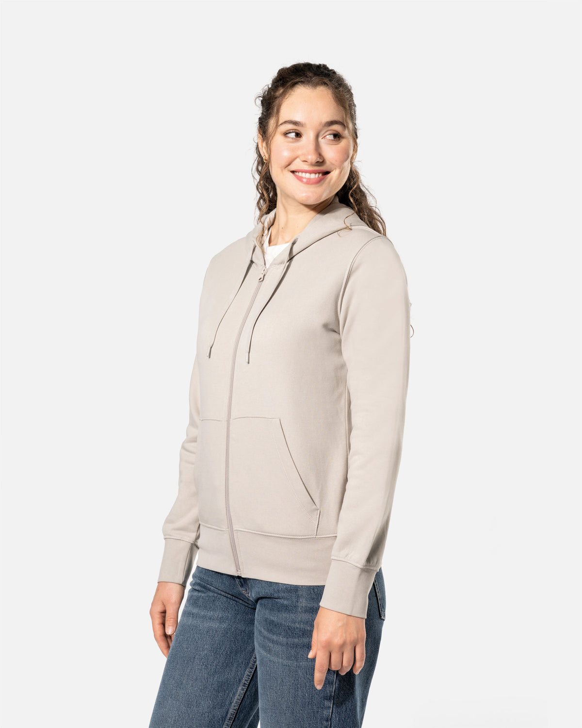 Klassisches Damen Zip Kapuzensweatshirt Clay von VIVID