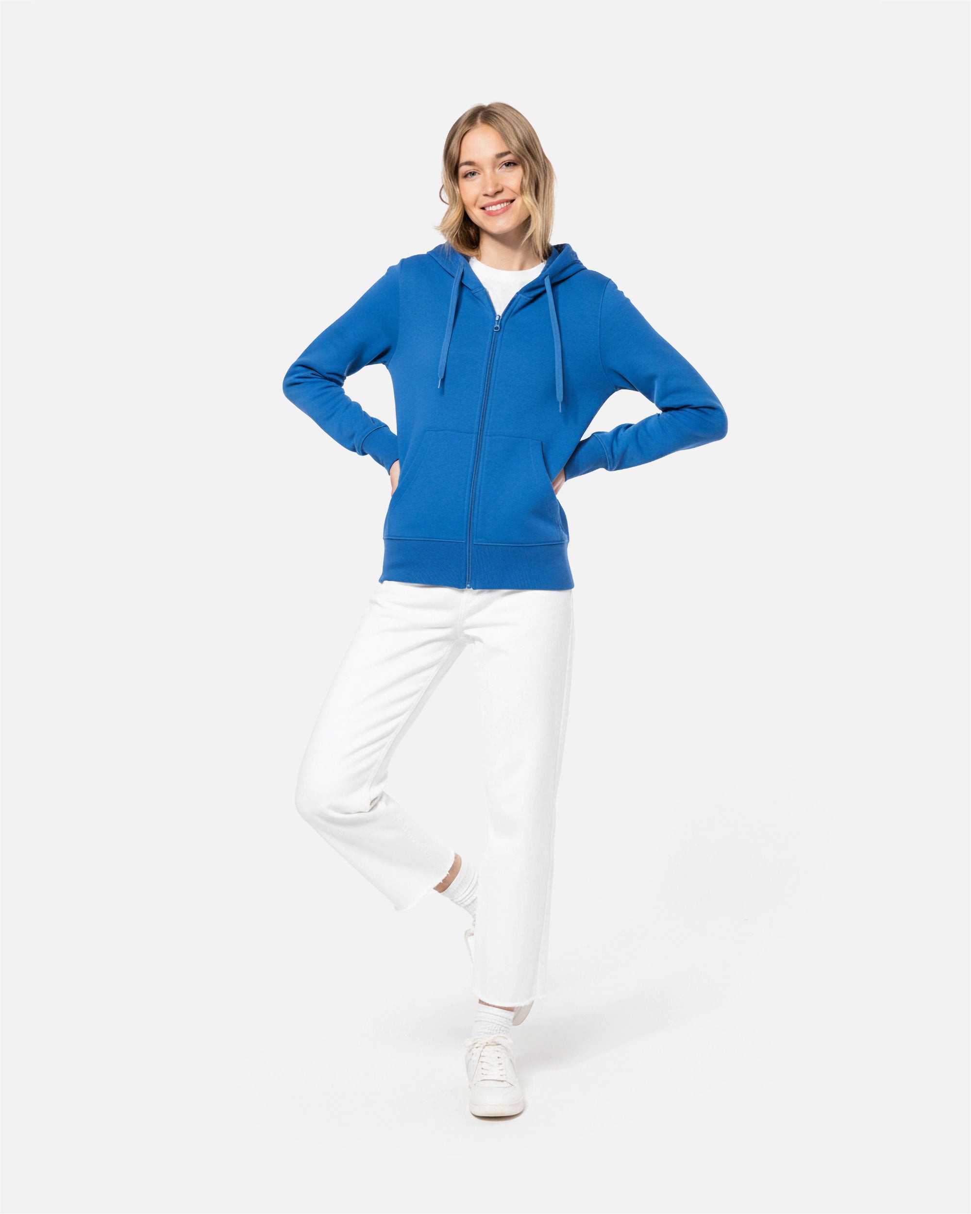 Klassisches Damen Zip Kapuzensweatshirt von VIVID