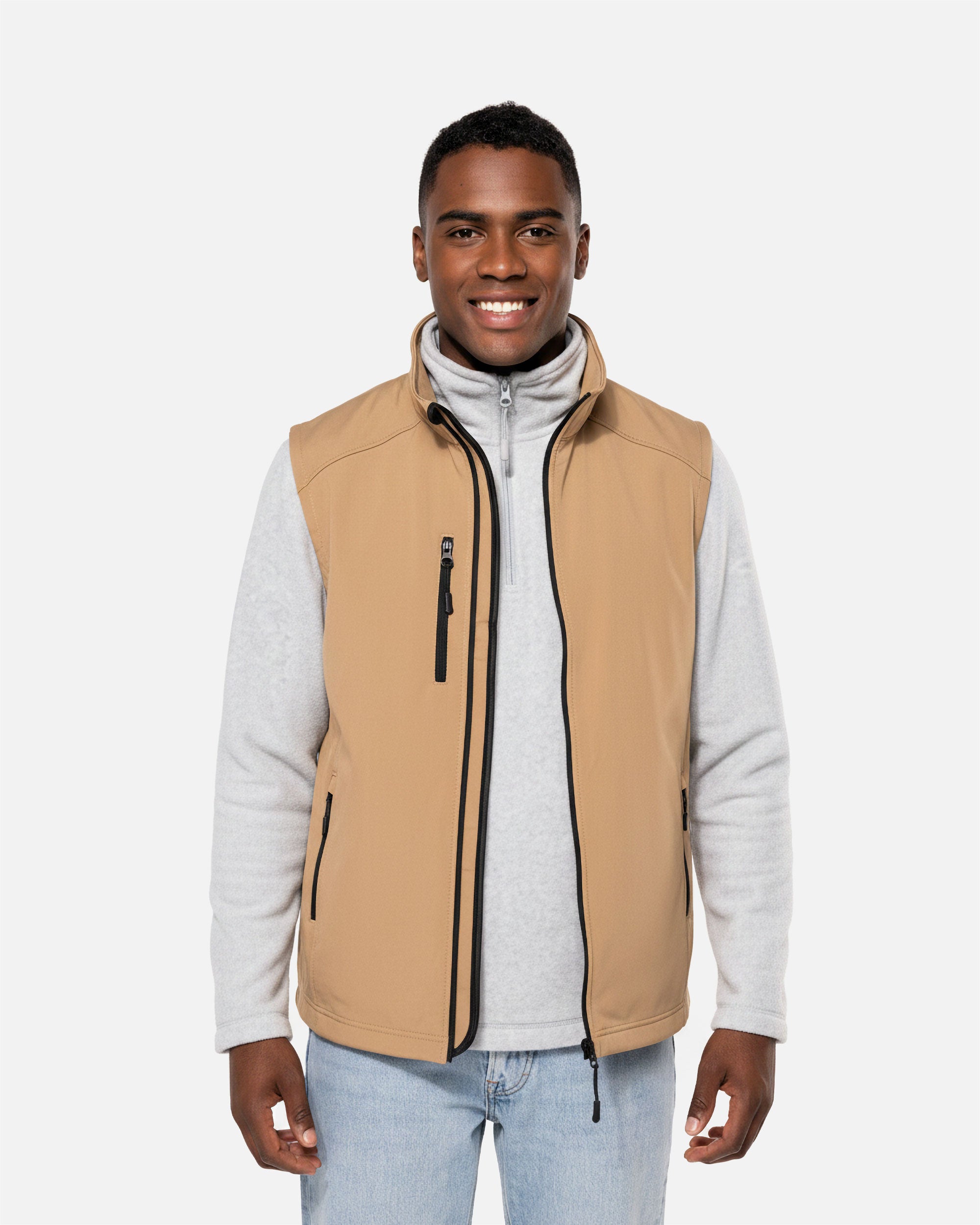Herren Softshell Weste Camel von VIVID