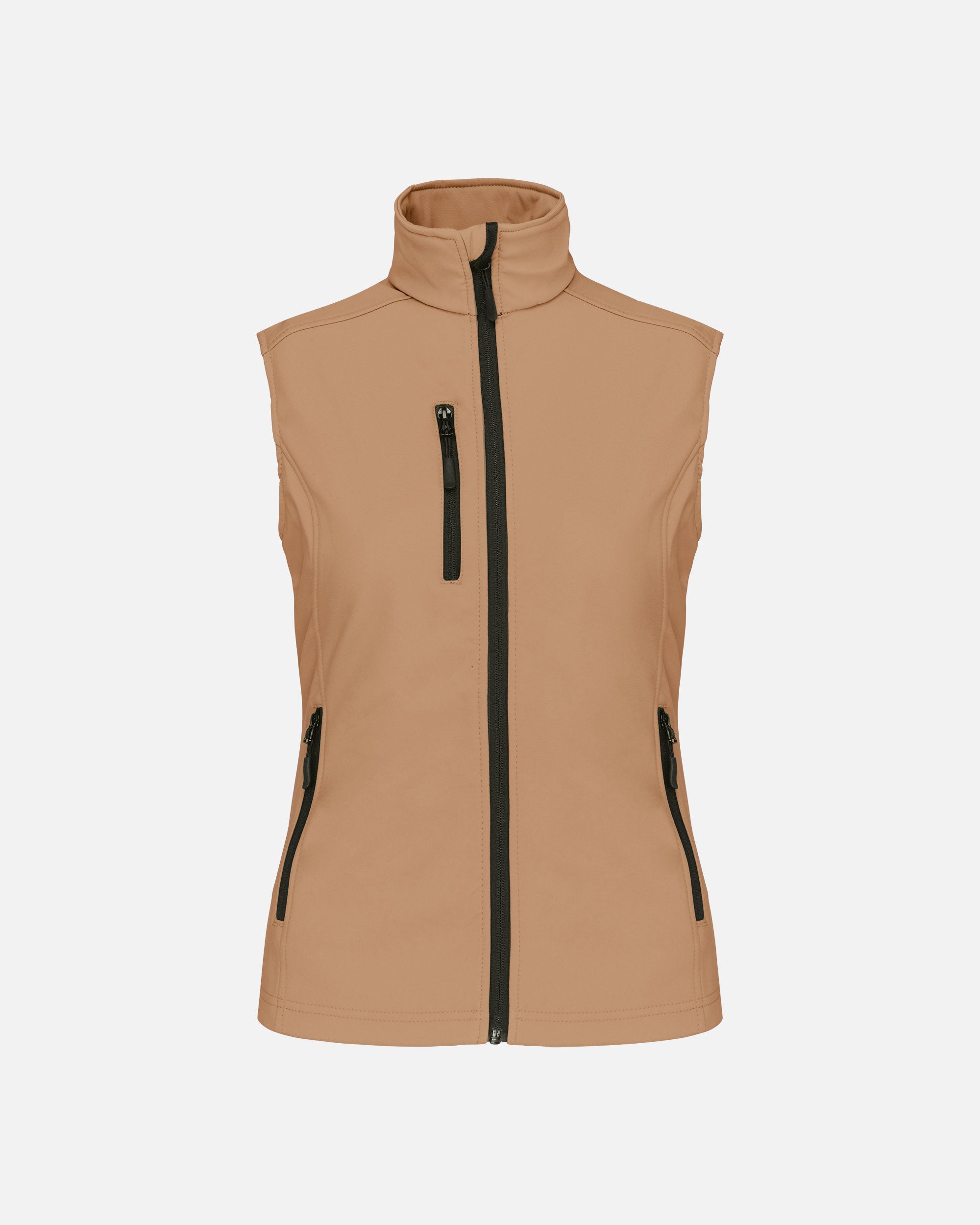Damen Softshell Weste Camel von VIVID