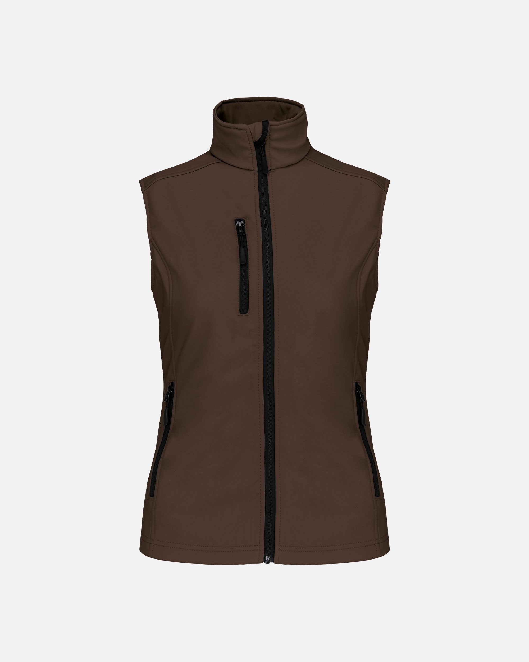 Damen Softshell Weste Chocolate Brown von VIVID