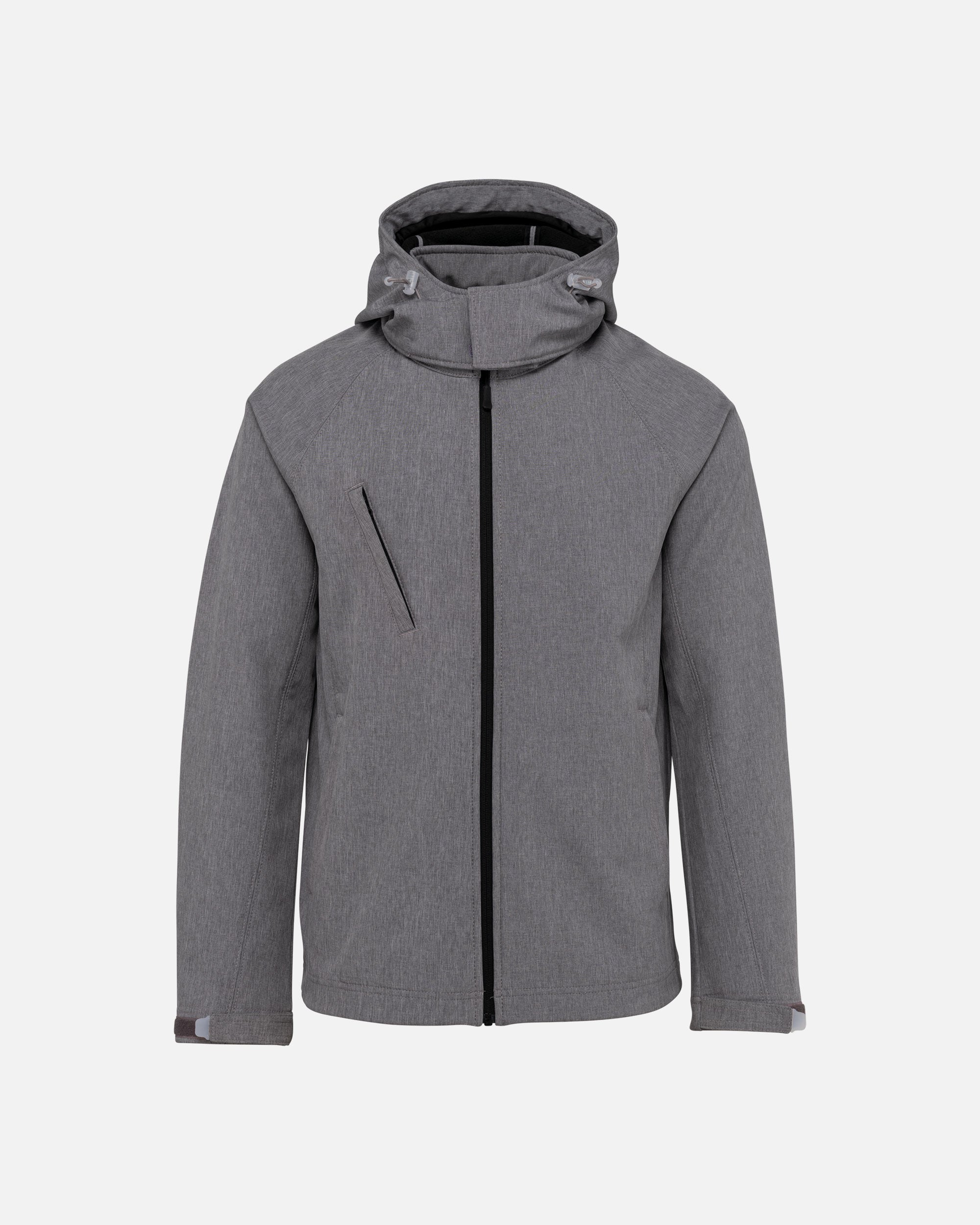Herren Softshell Jacke mit abnehmbarer Kapuze Grey Melange von VIVID