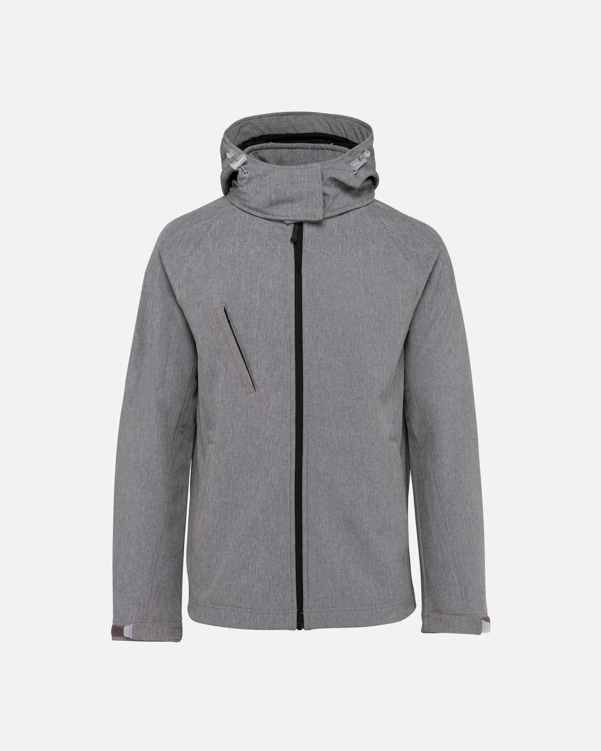 Damen Softshell Jacke mit abnehmbarer Kapuze Grey Melange von VIVID