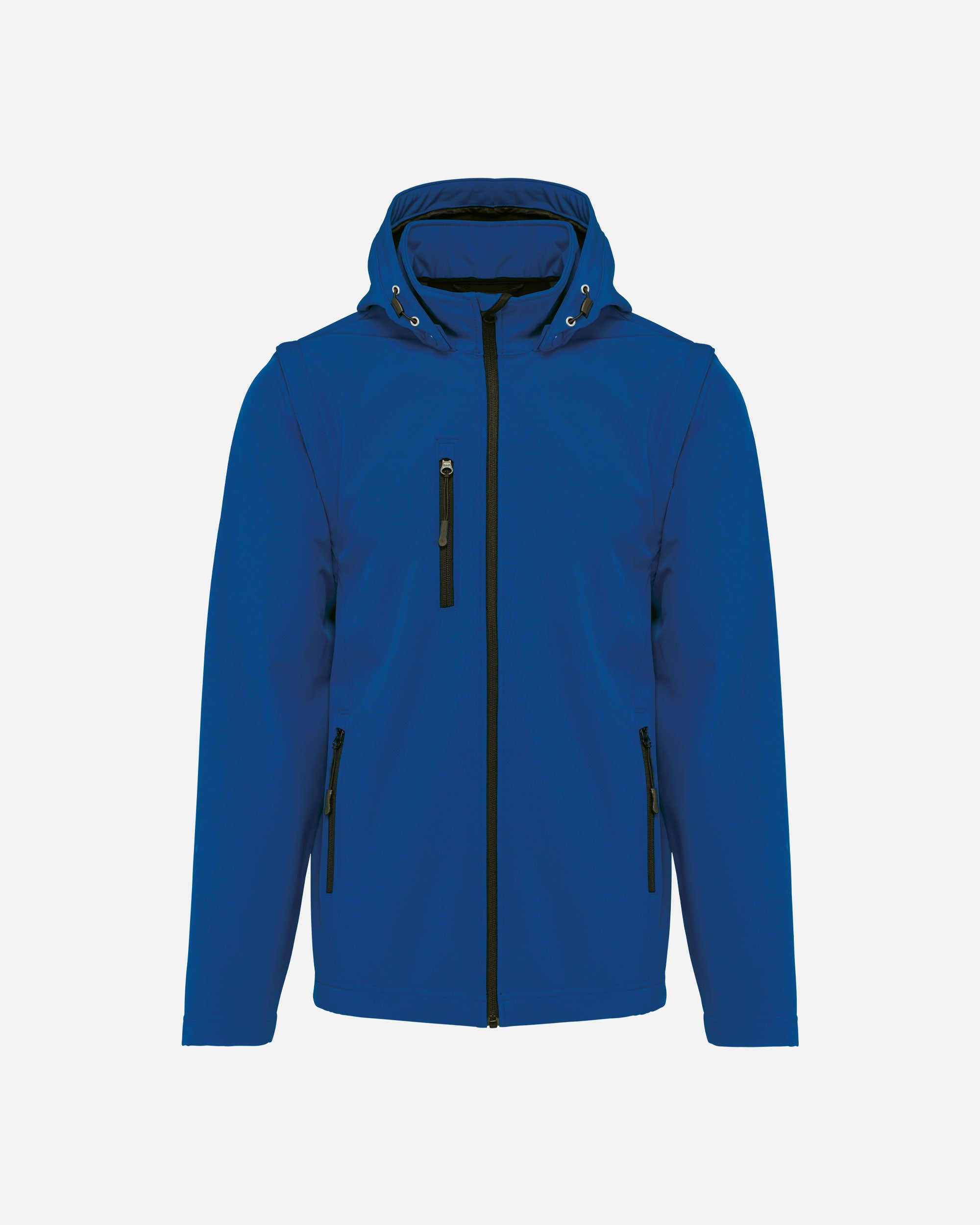 Unisex Softshell Jacke mit abnehmbarer Kapuze und Ärmeln Royal Blue von VIVID