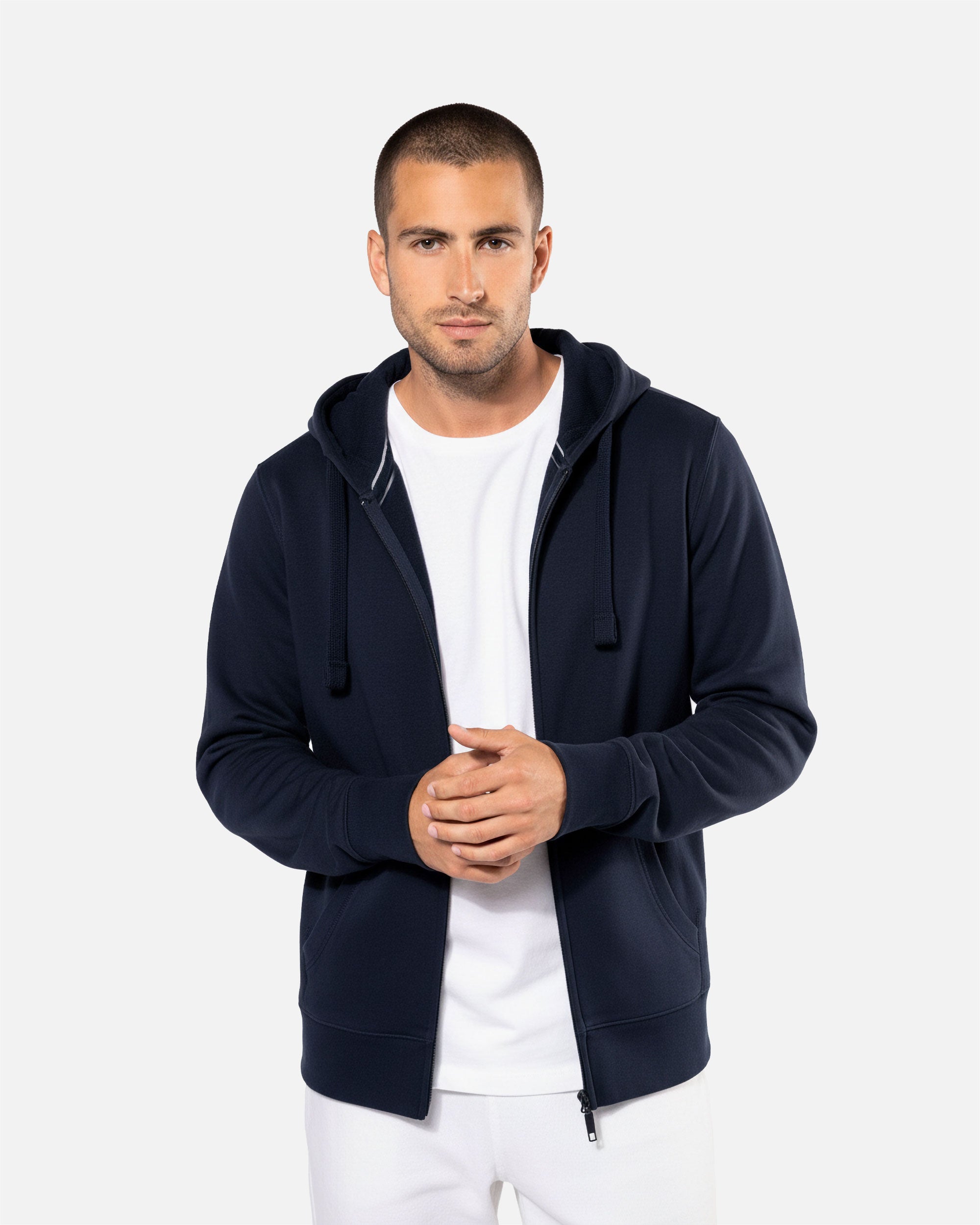 Herren Zip Kapuzensweatshirt Navy Blue von VIVID