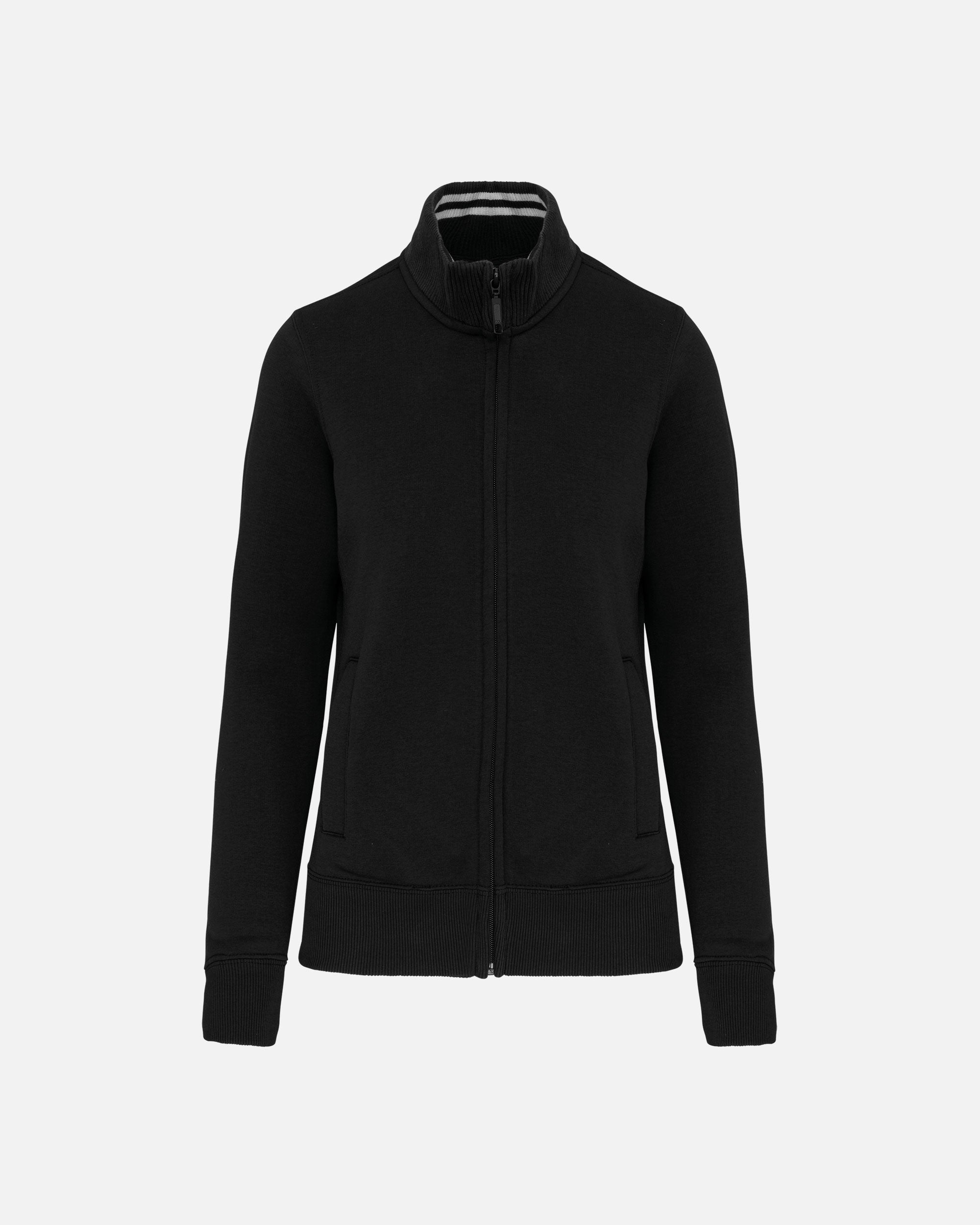 Schweres Damen Fleece 1/4 Zip Sweatshirt Black von VIVID