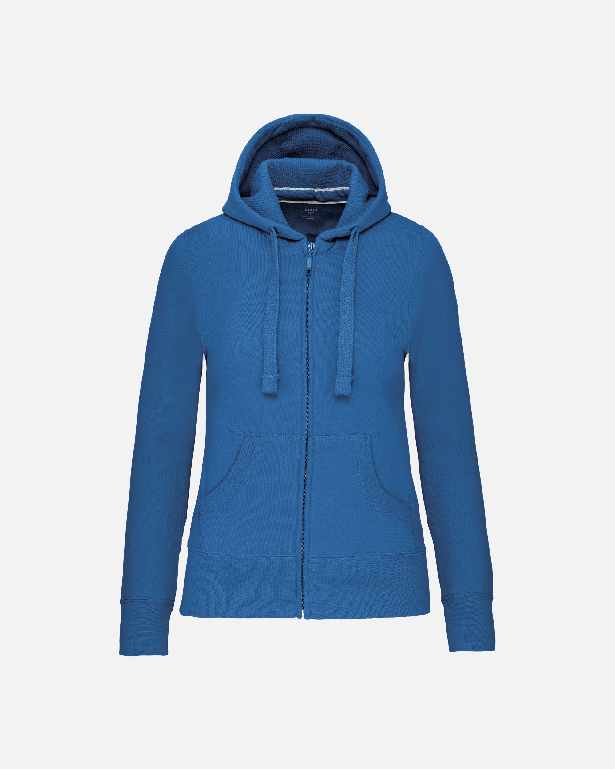 Damen Zip Kapuzensweatshirt Light Royal Blue von VIVID