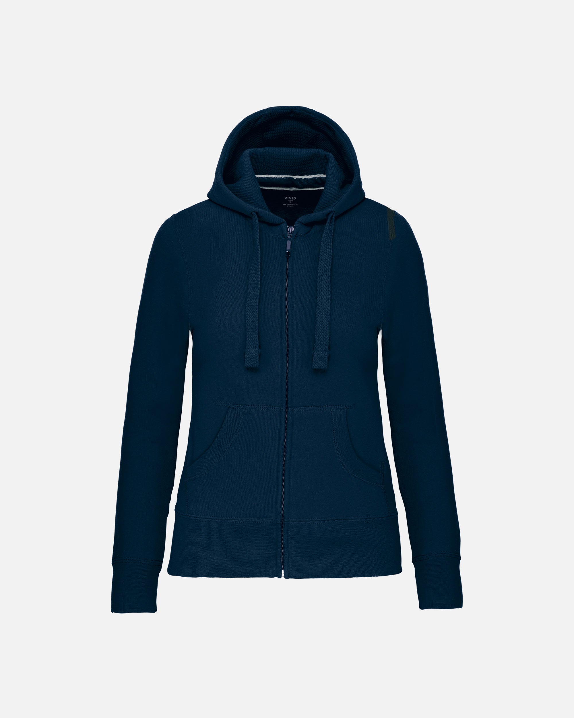 Damen Zip Kapuzensweatshirt Navy Blue von VIVID