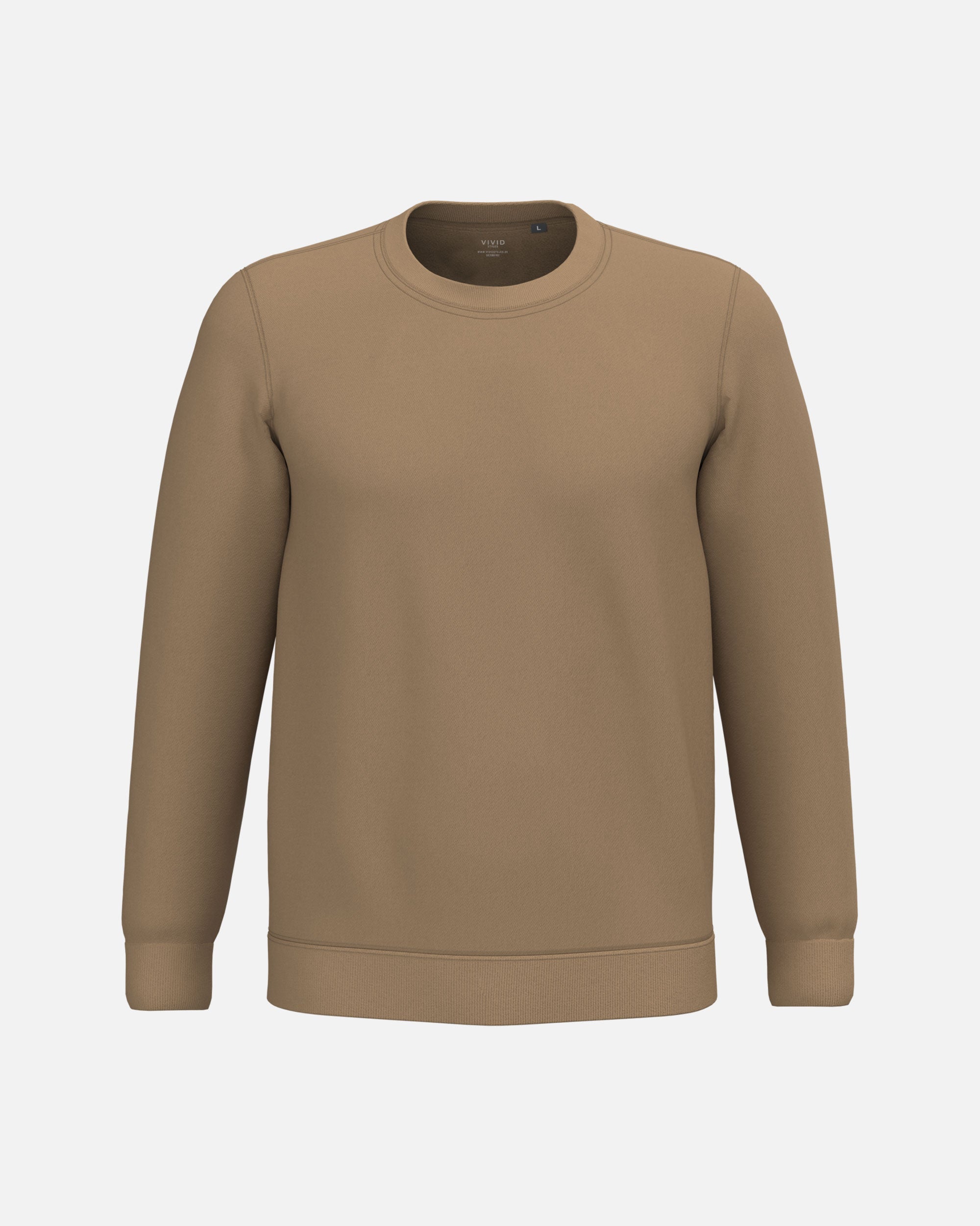 Herren Basic Sweatshirt Camel von VIVID