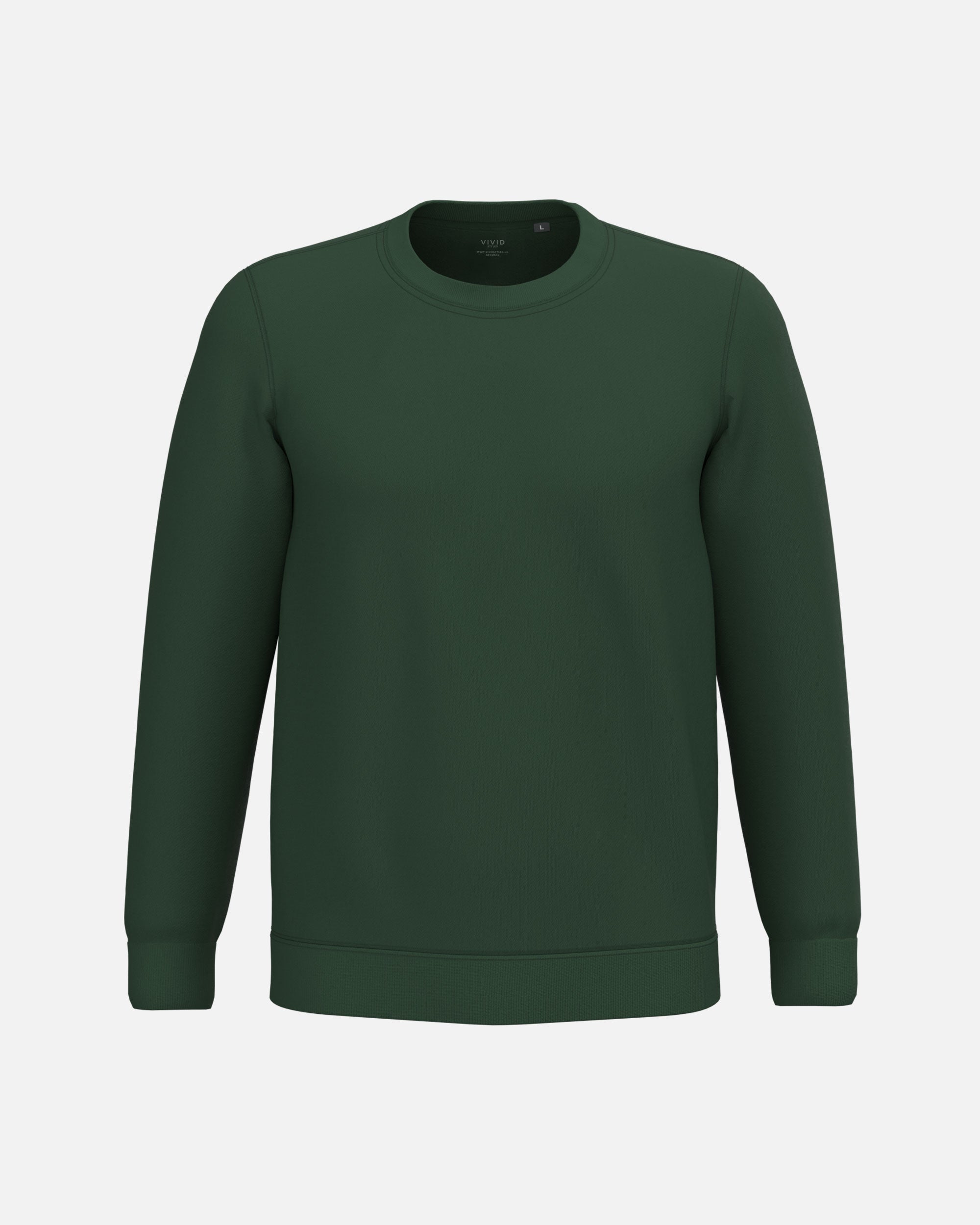 Herren Basic Sweatshirt Forest Green von VIVID