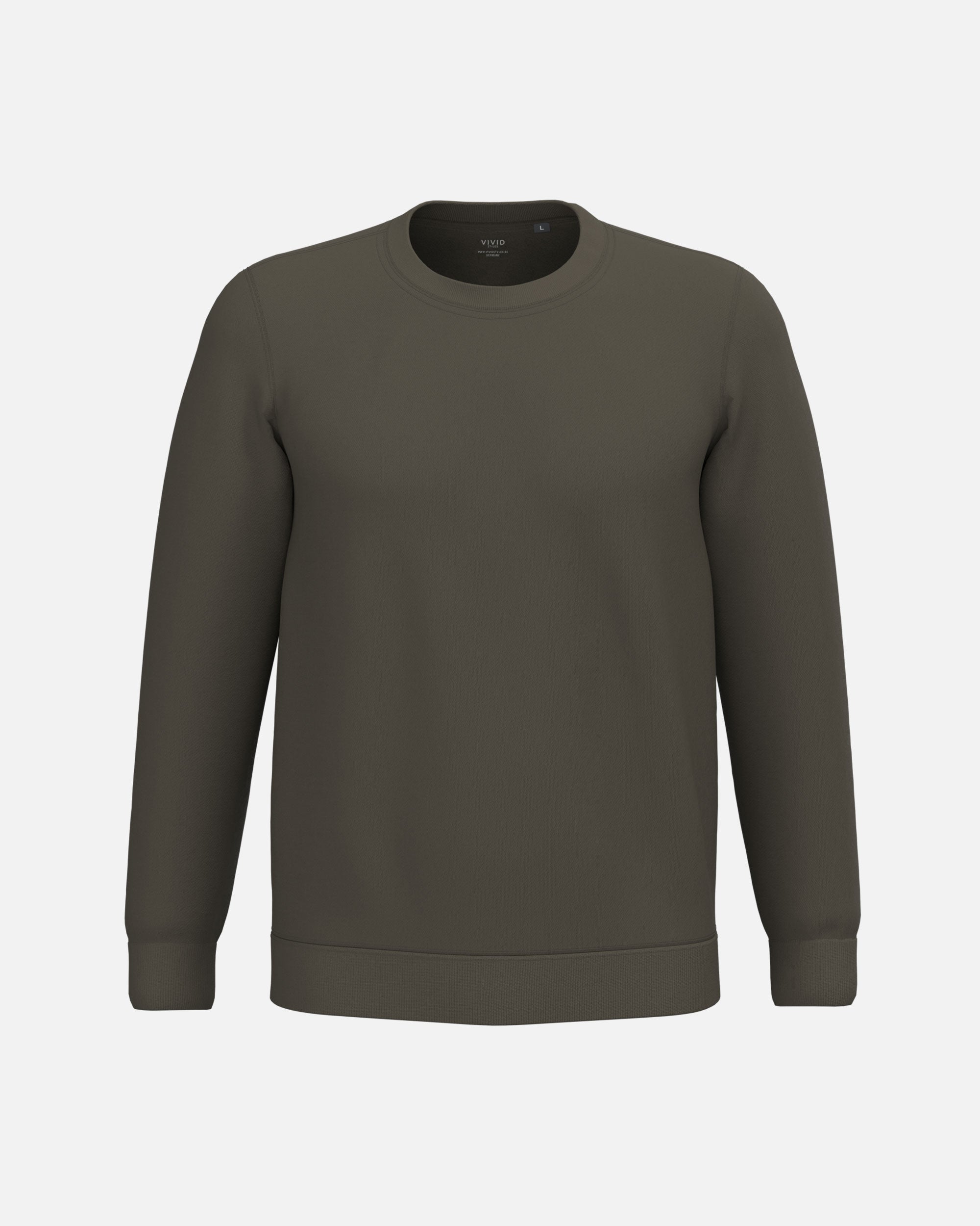Herren Basic Sweatshirt Khaki von VIVID