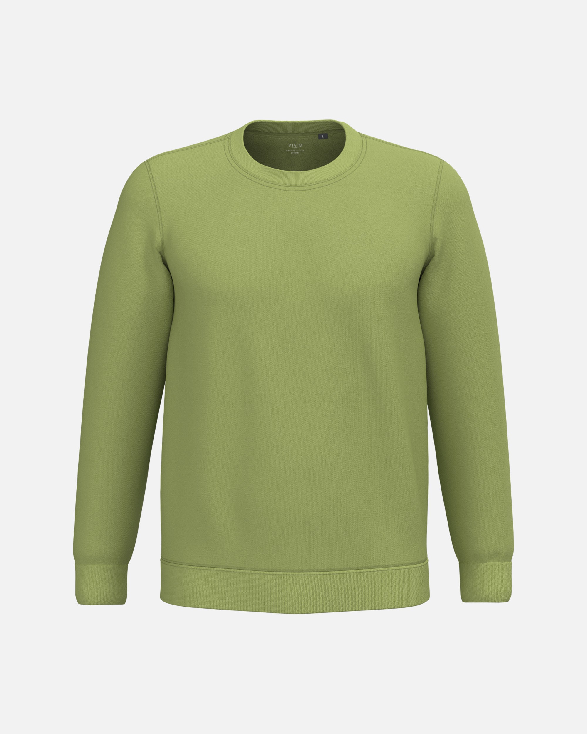 Herren Basic Sweatshirt Pistachio Green von VIVID