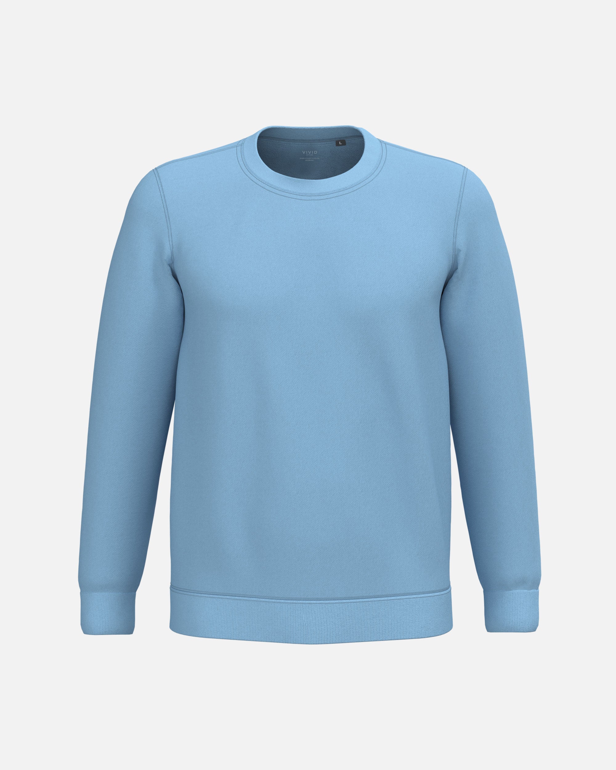 Herren Basic Sweatshirt Sky Blue von VIVID