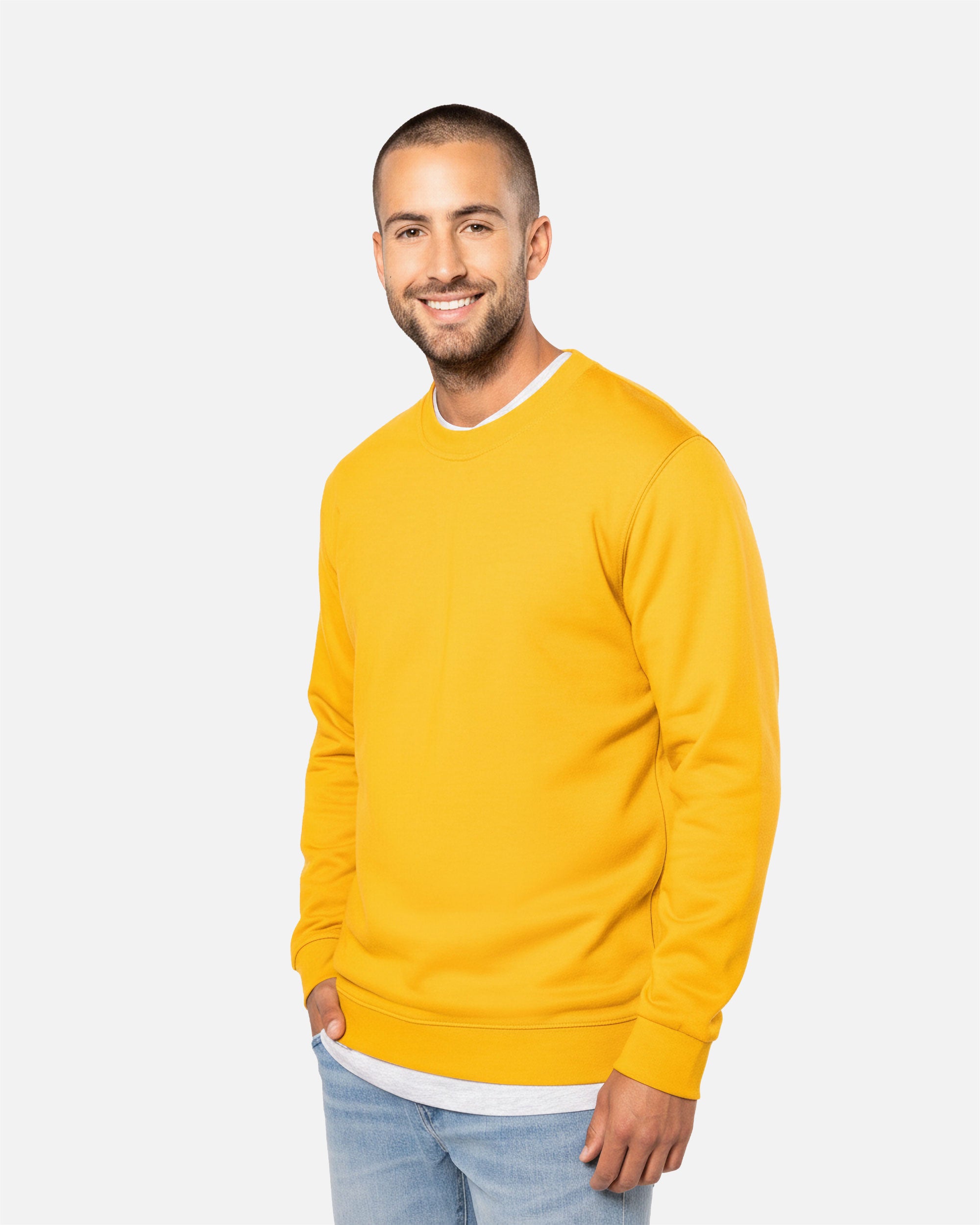 Herren Basic Sweatshirt Sun Yellow von VIVID