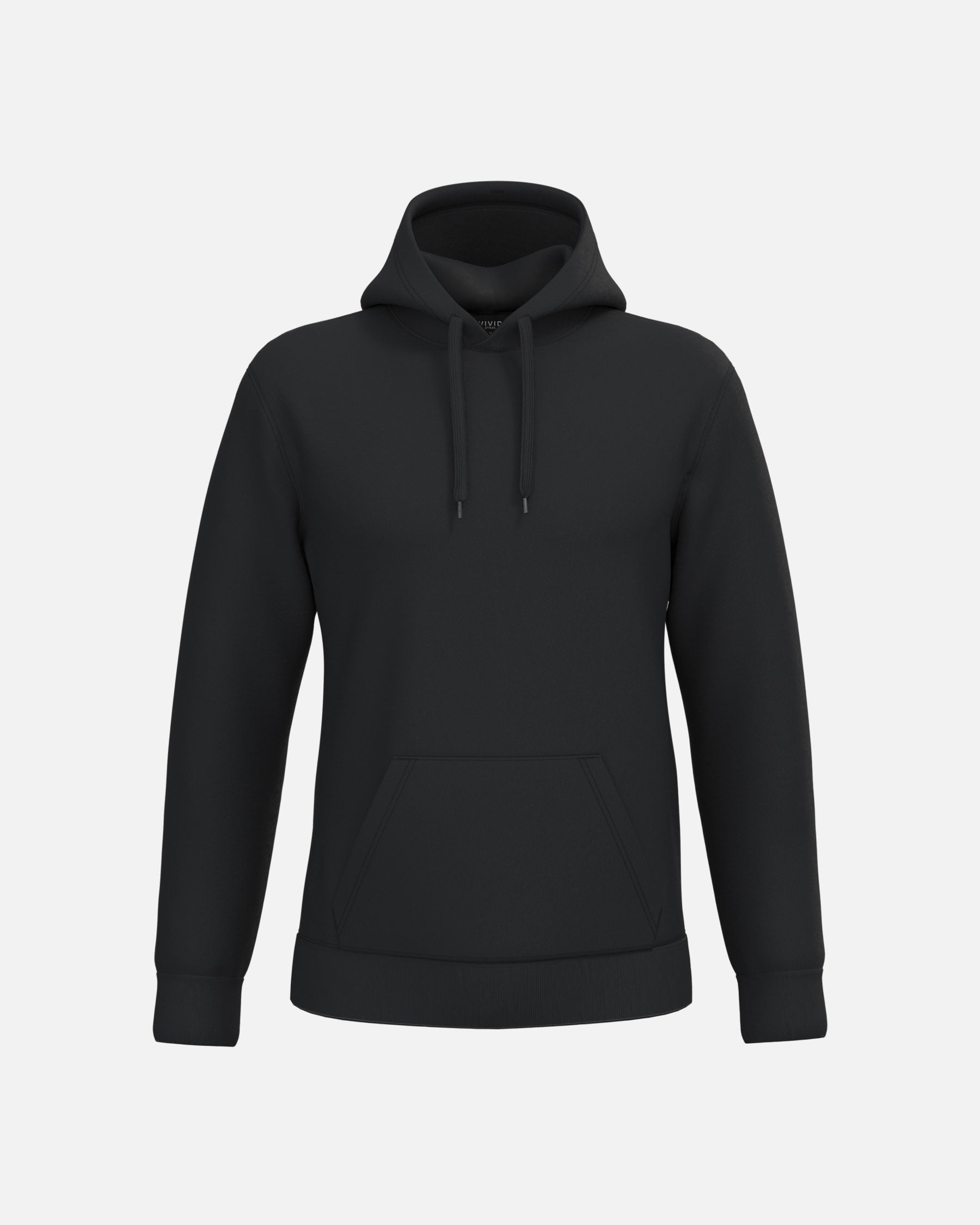 Herren Basic Kapuzensweatshirt Black von VIVID