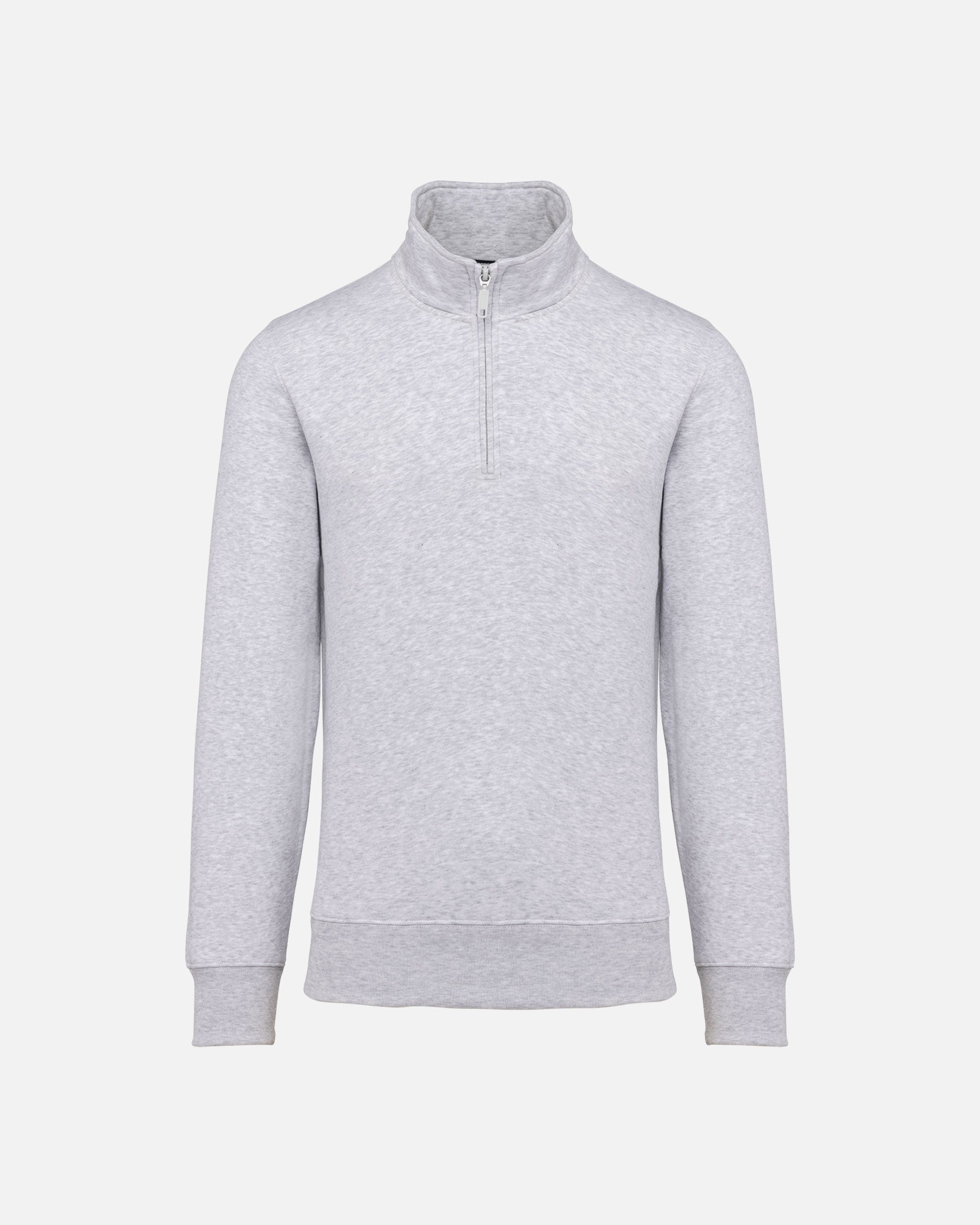 Klassisches Herren 1/4 Zip Sweatshirt Ash Heather von VIVID