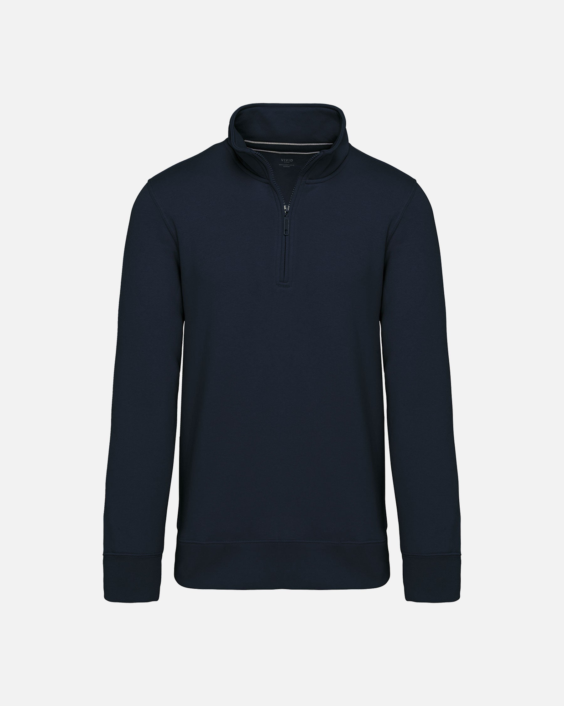 Klassisches Herren 1/4 Zip Sweatshirt Navy Blue von VIVID