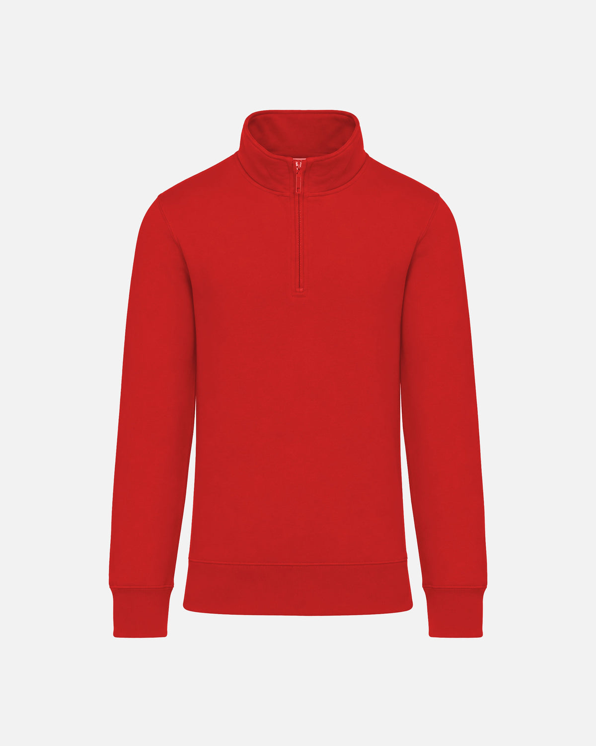Klassisches Herren 1/4 Zip Sweatshirt Fire Red von VIVID