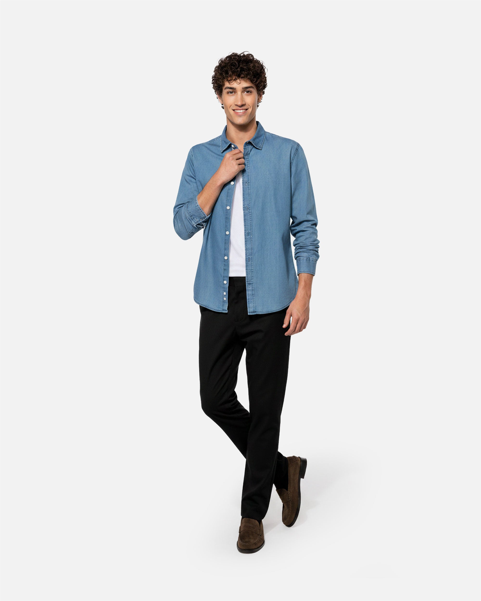 Herren Langarmhemd im Denim-Look von VIVID