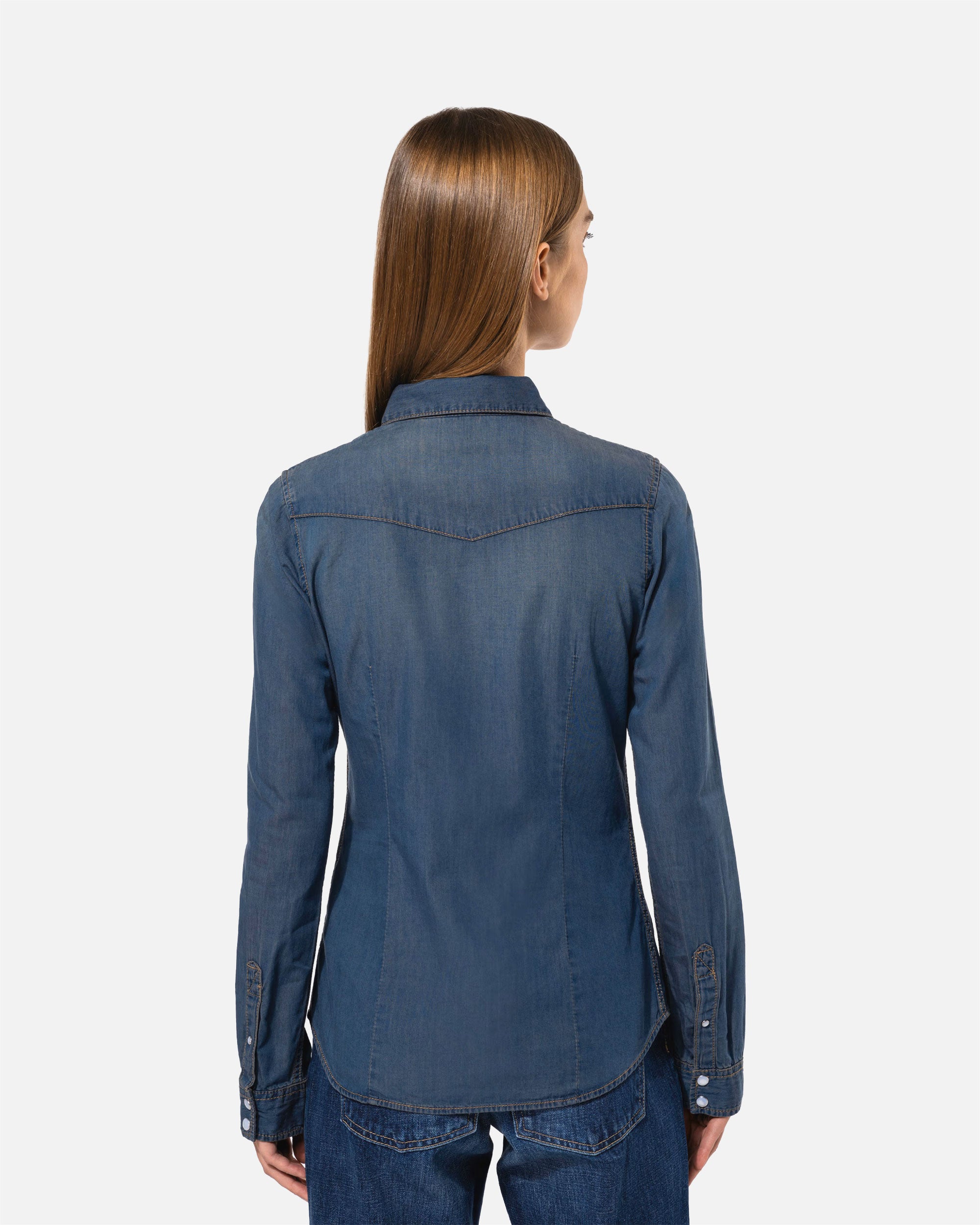 Damen Langarmhemd im Denim-Look von VIVID