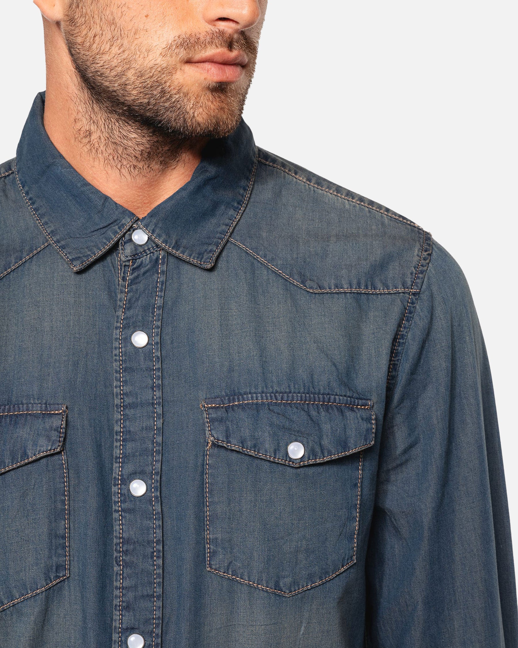 Herren Langarmhemd im Denim-Look 2.0
