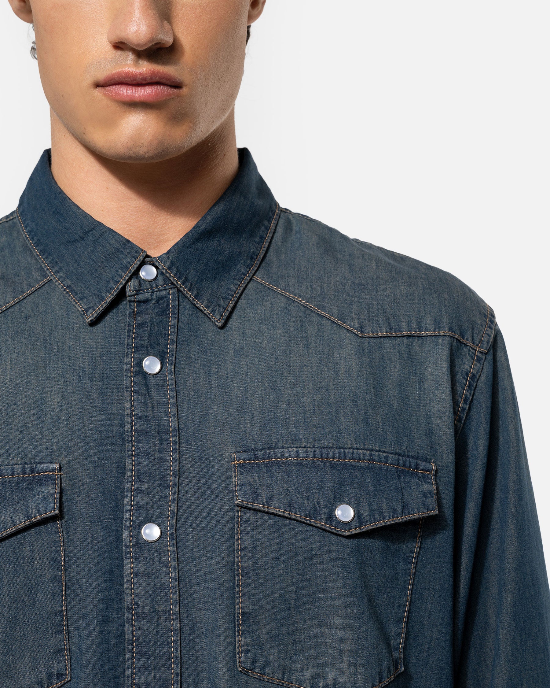Herren Langarmhemd im Denim-Look 2.0 von VIVID