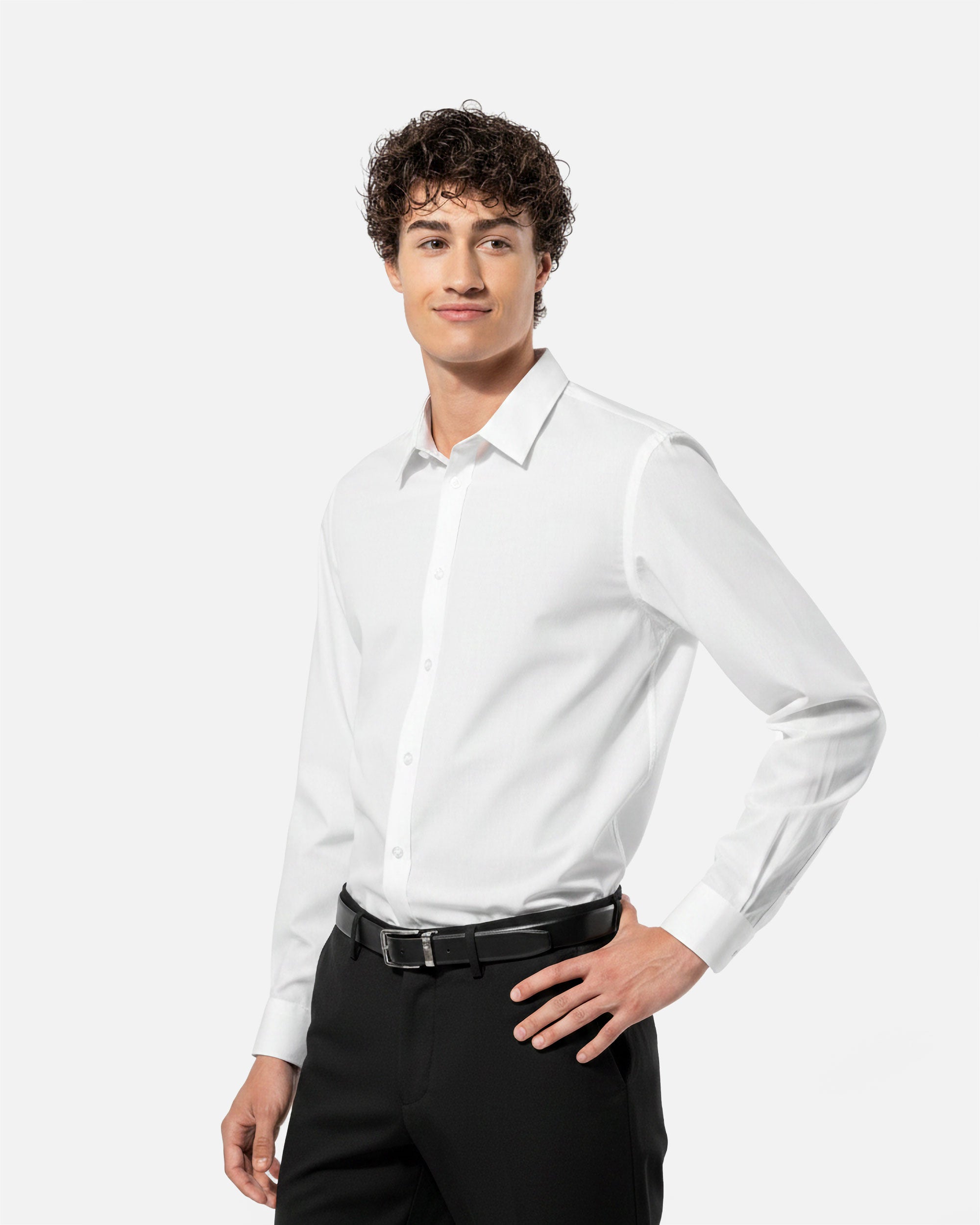Bügelfreies Herren Langarmhemd 2.0 White von VIVID