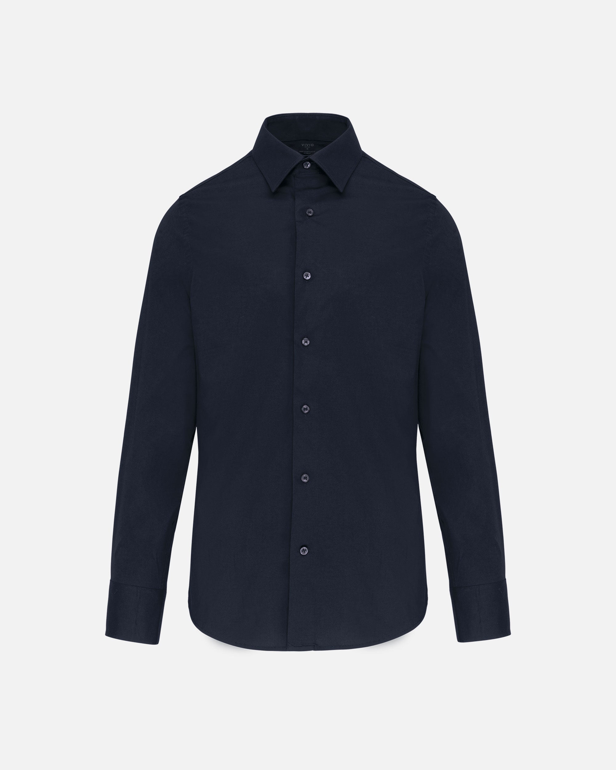 Herren Stretch Langarmhemd Navy Blue von VIVID