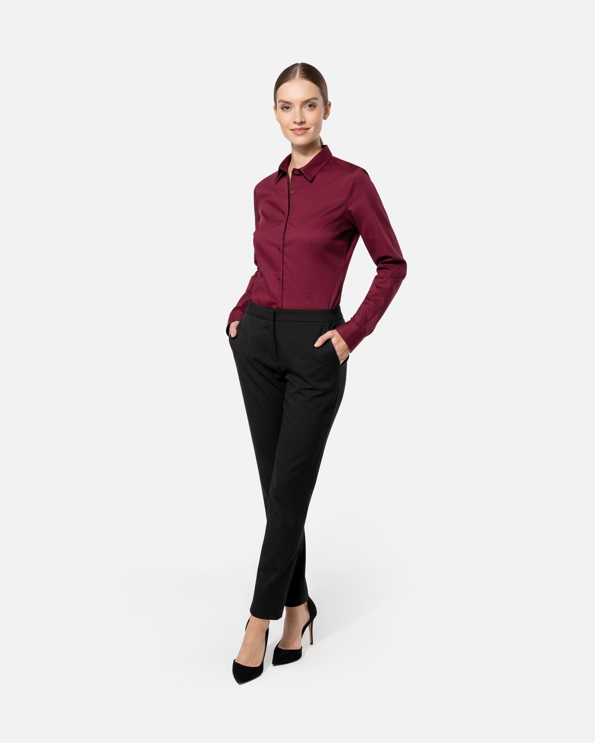 Damen Langarm Stretchbluse von VIVID