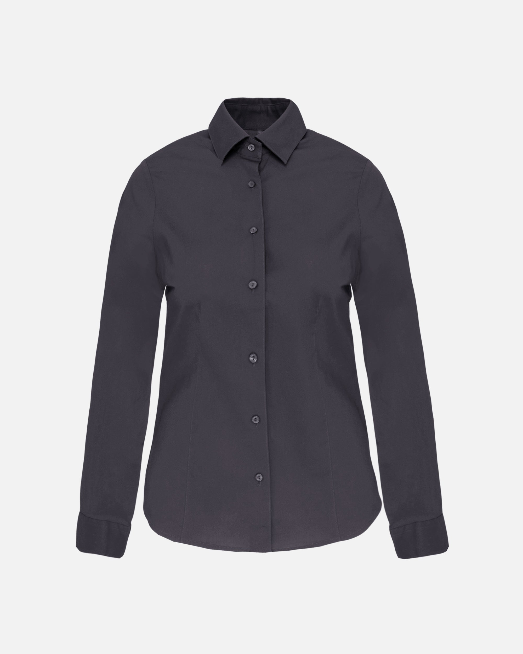 Damen Langarm Stretchbluse Charcoal von VIVID