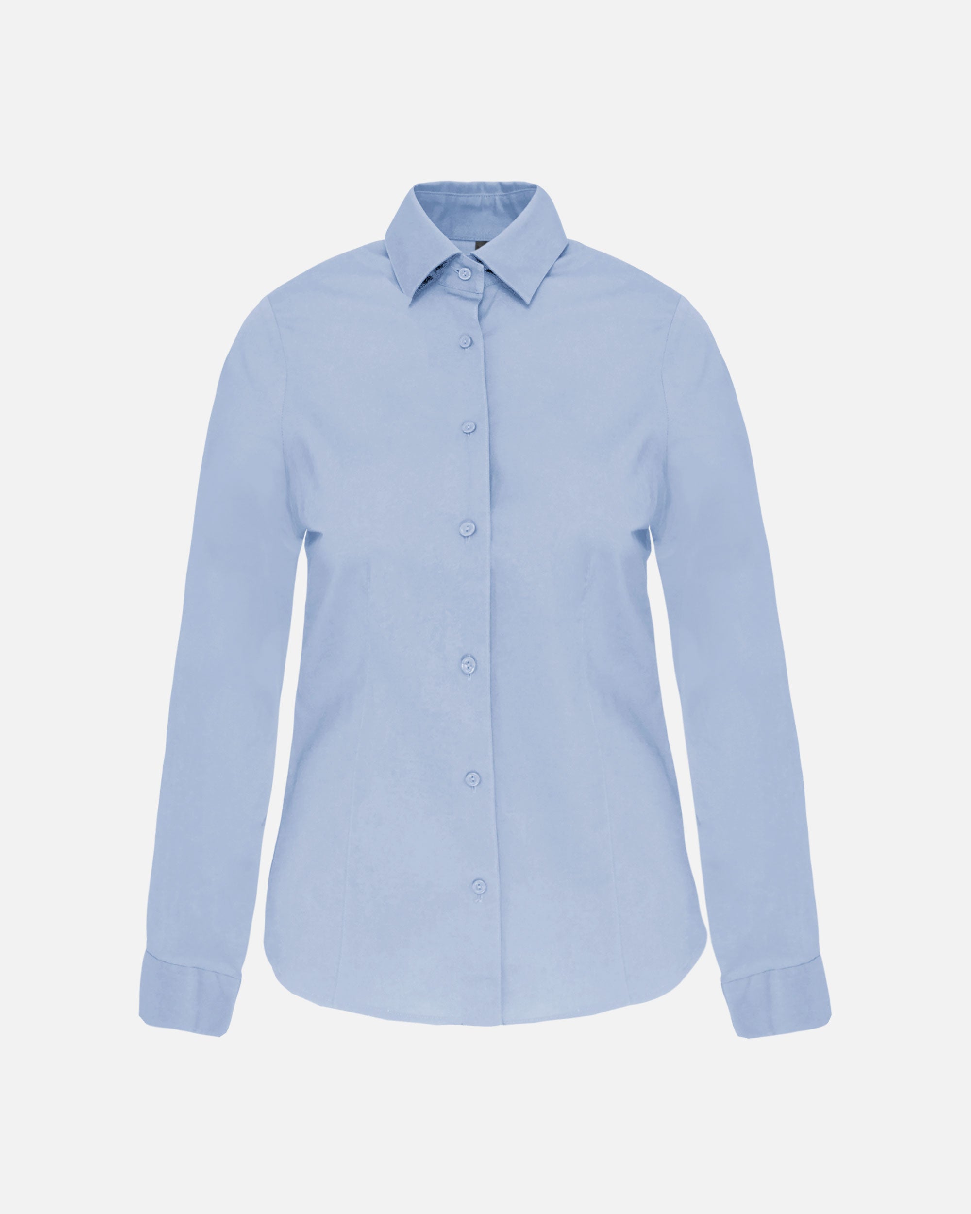 Damen Langarm Stretchbluse Light Blue von VIVID