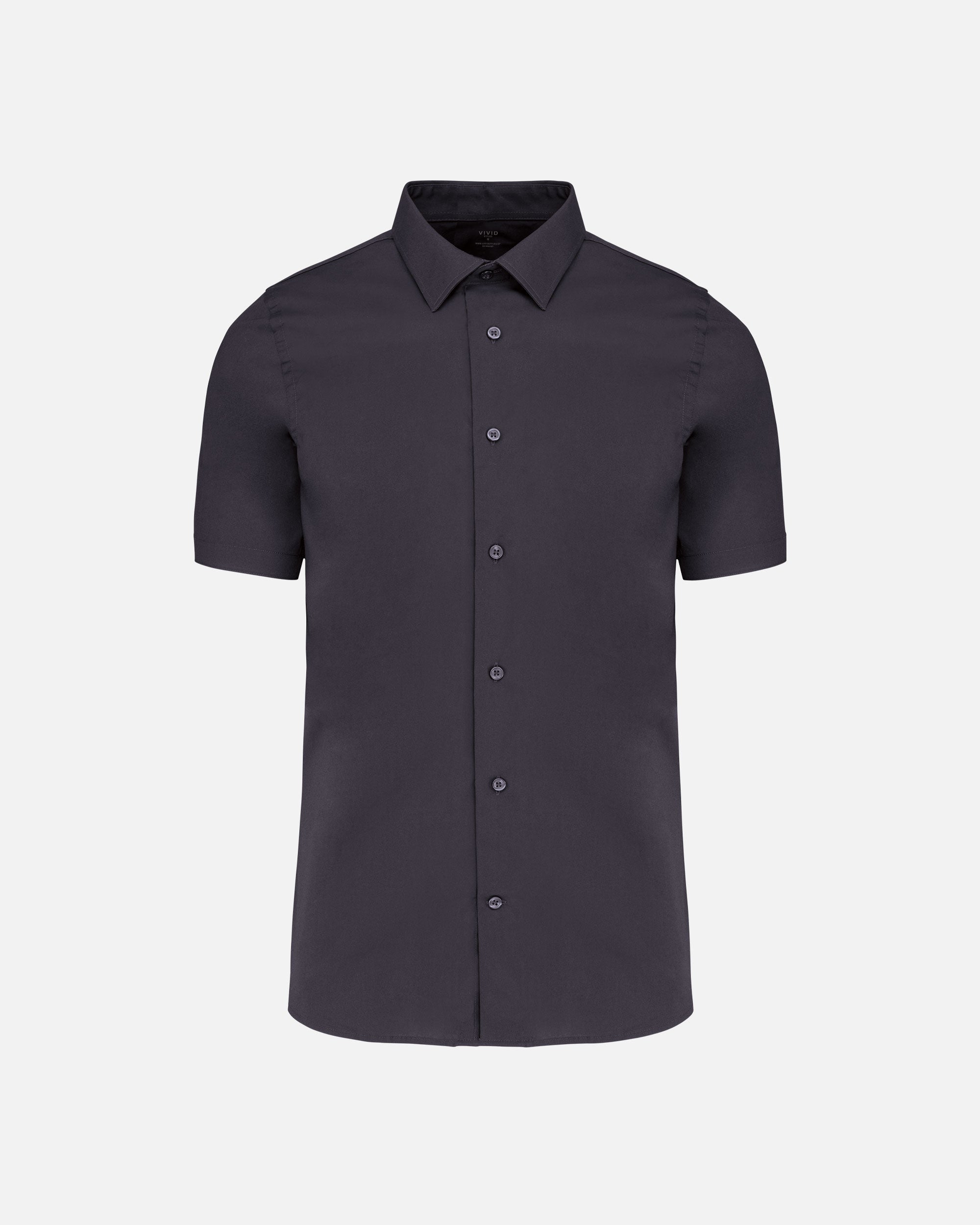 Herren Stretch Kurzarmhemd Charcoal von VIVID