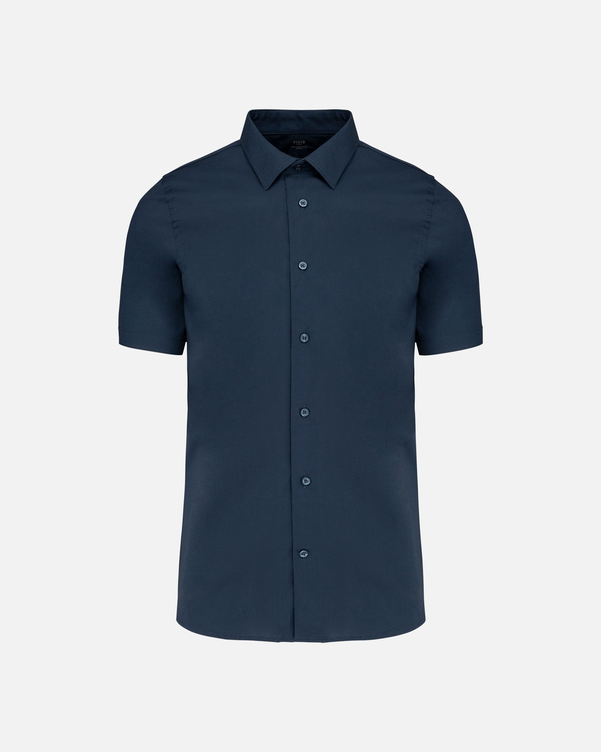 Herren Stretch Kurzarmhemd Navy Blue von VIVID