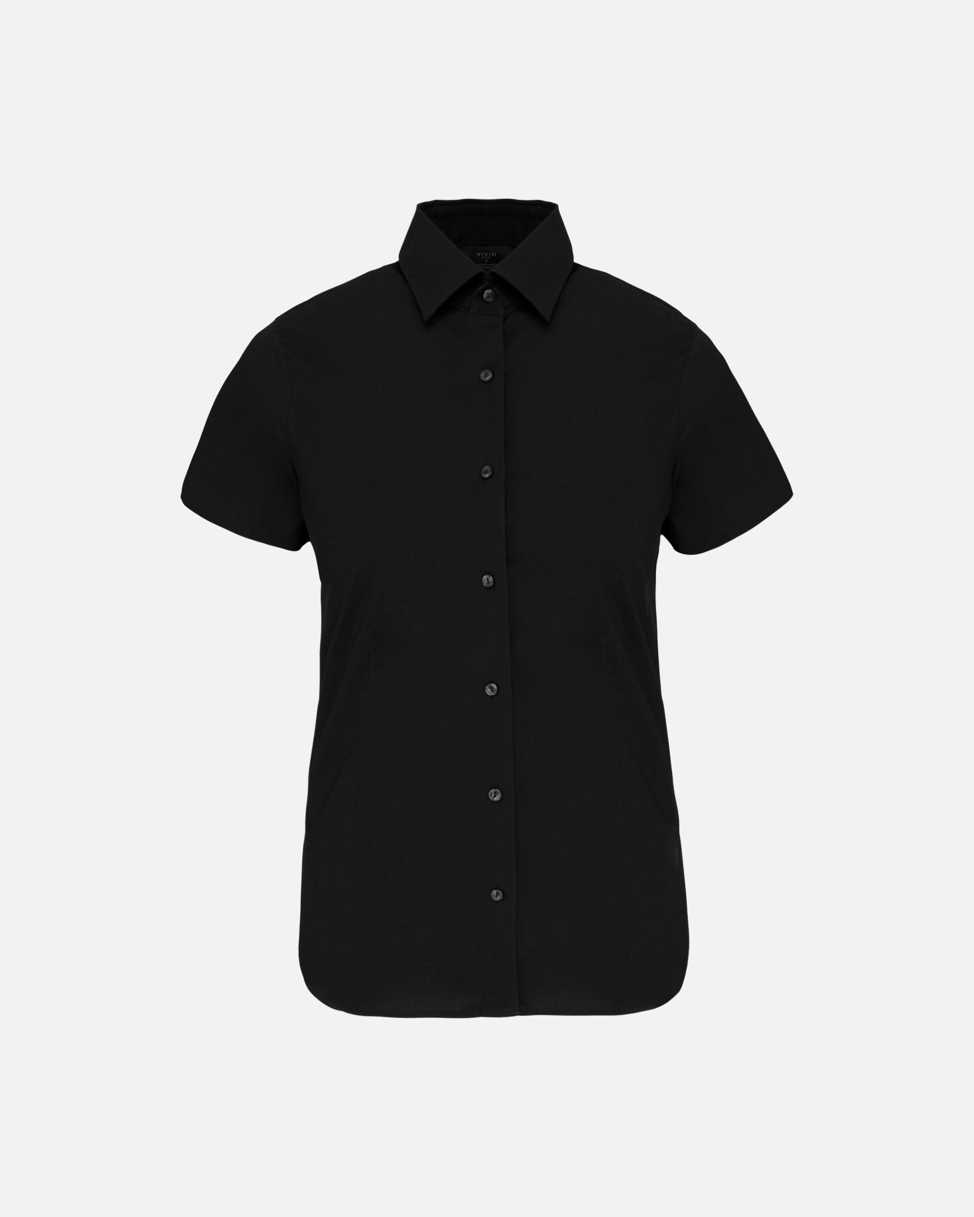 Damen Kurzarm Stretchbluse Black von VIVID